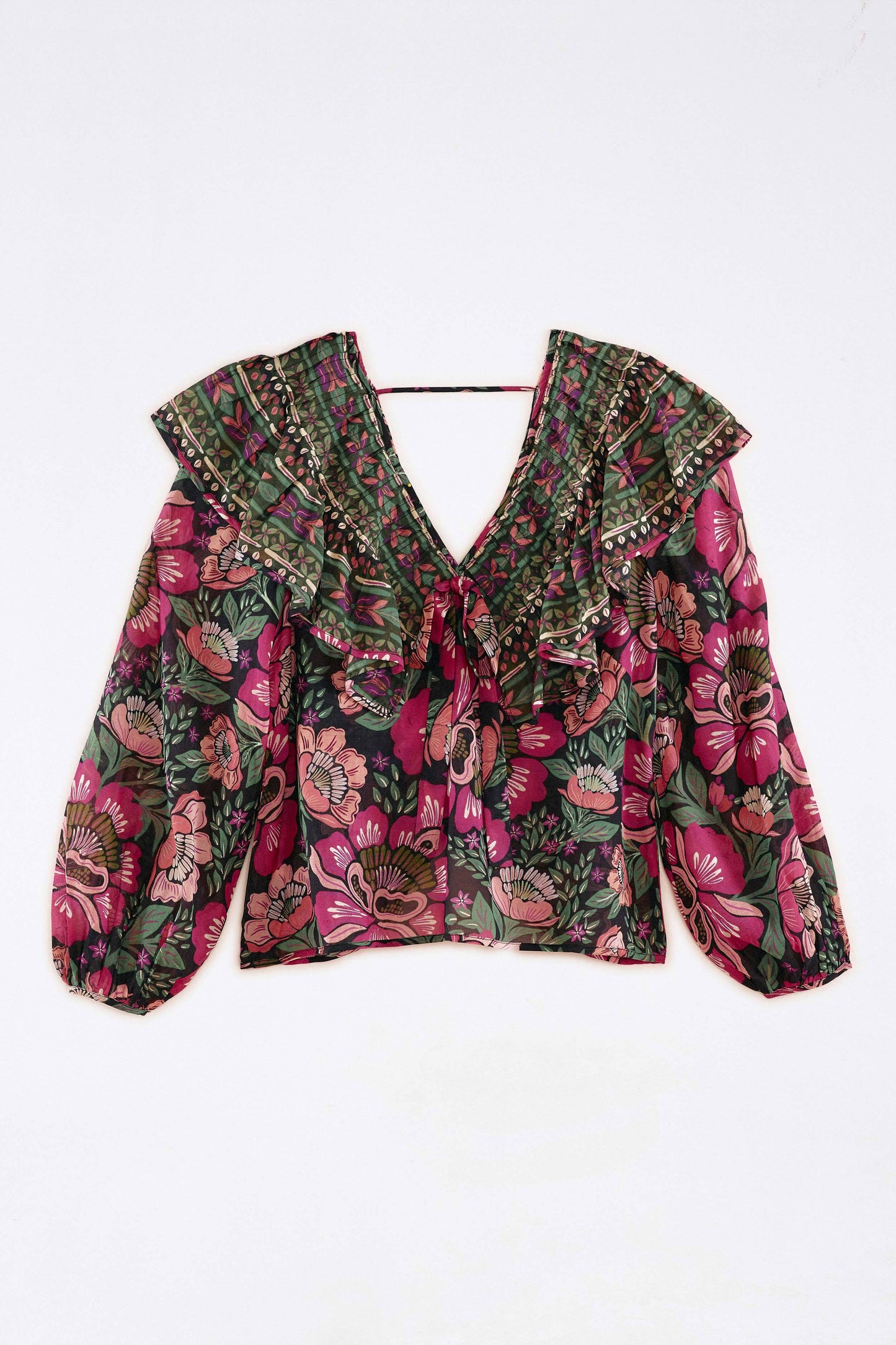 Black Flowers Garden Blouse
