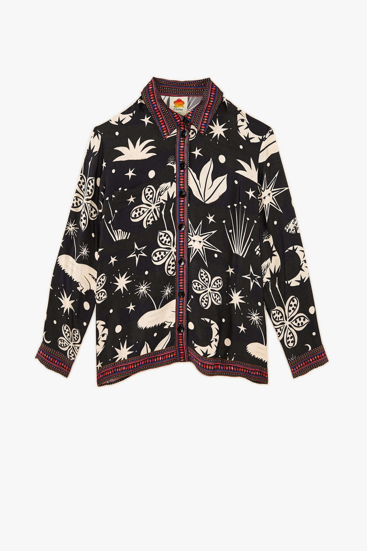 Farm Rio Black & White Cerrado Sky Shirt