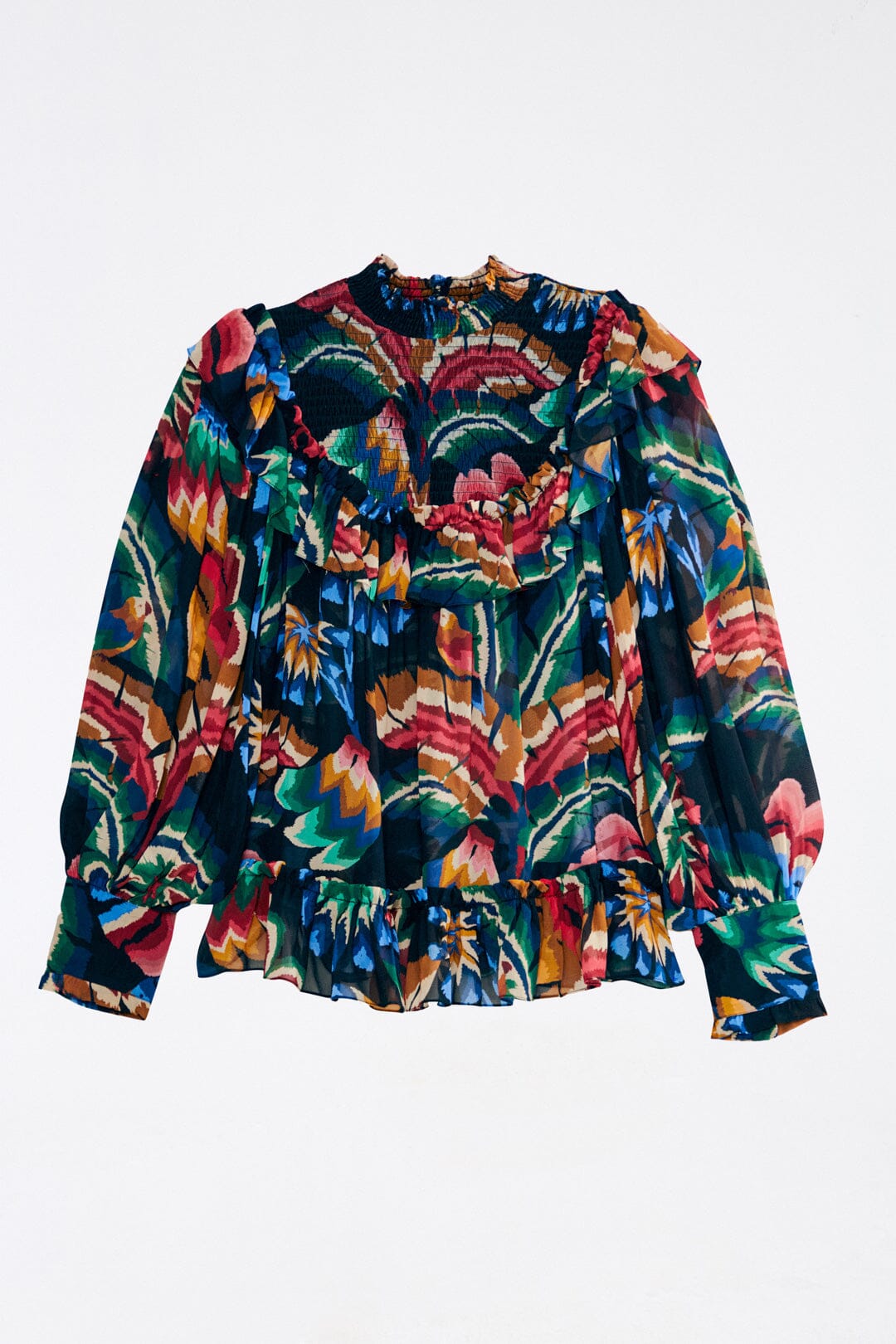 Farm Rio Black Chevron Forest Blouse