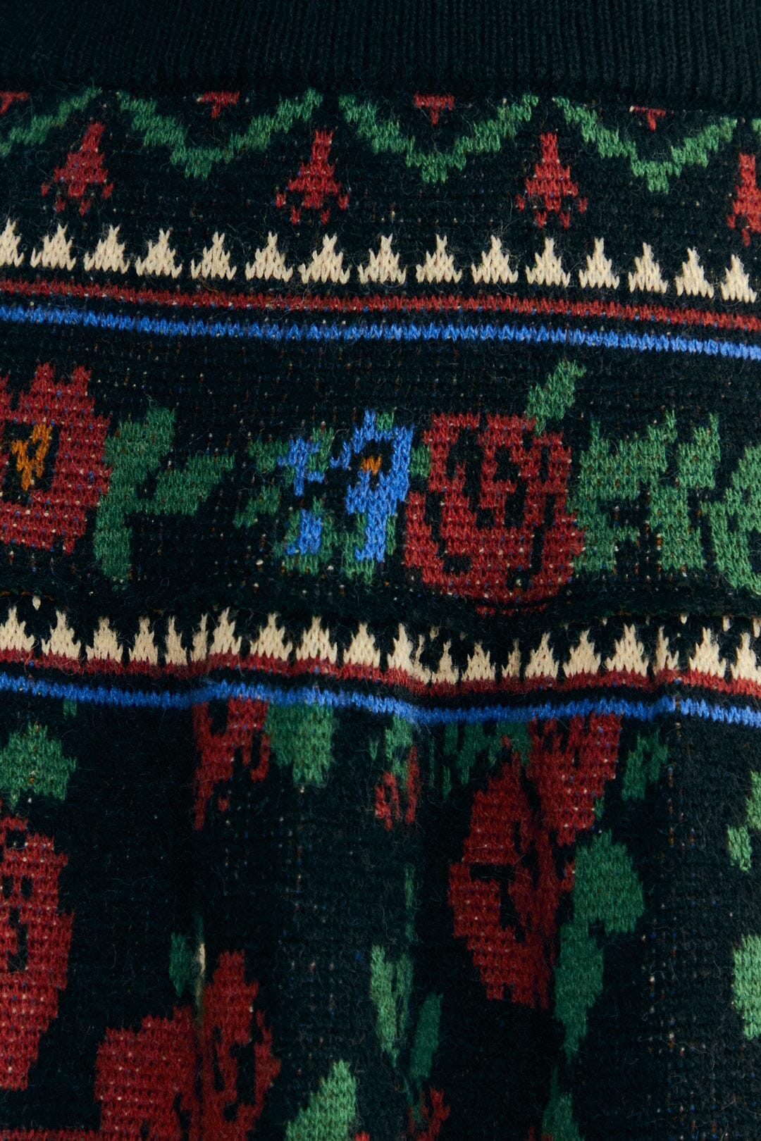 Farm Rio Black Flower Tapestry Sweater Skirt