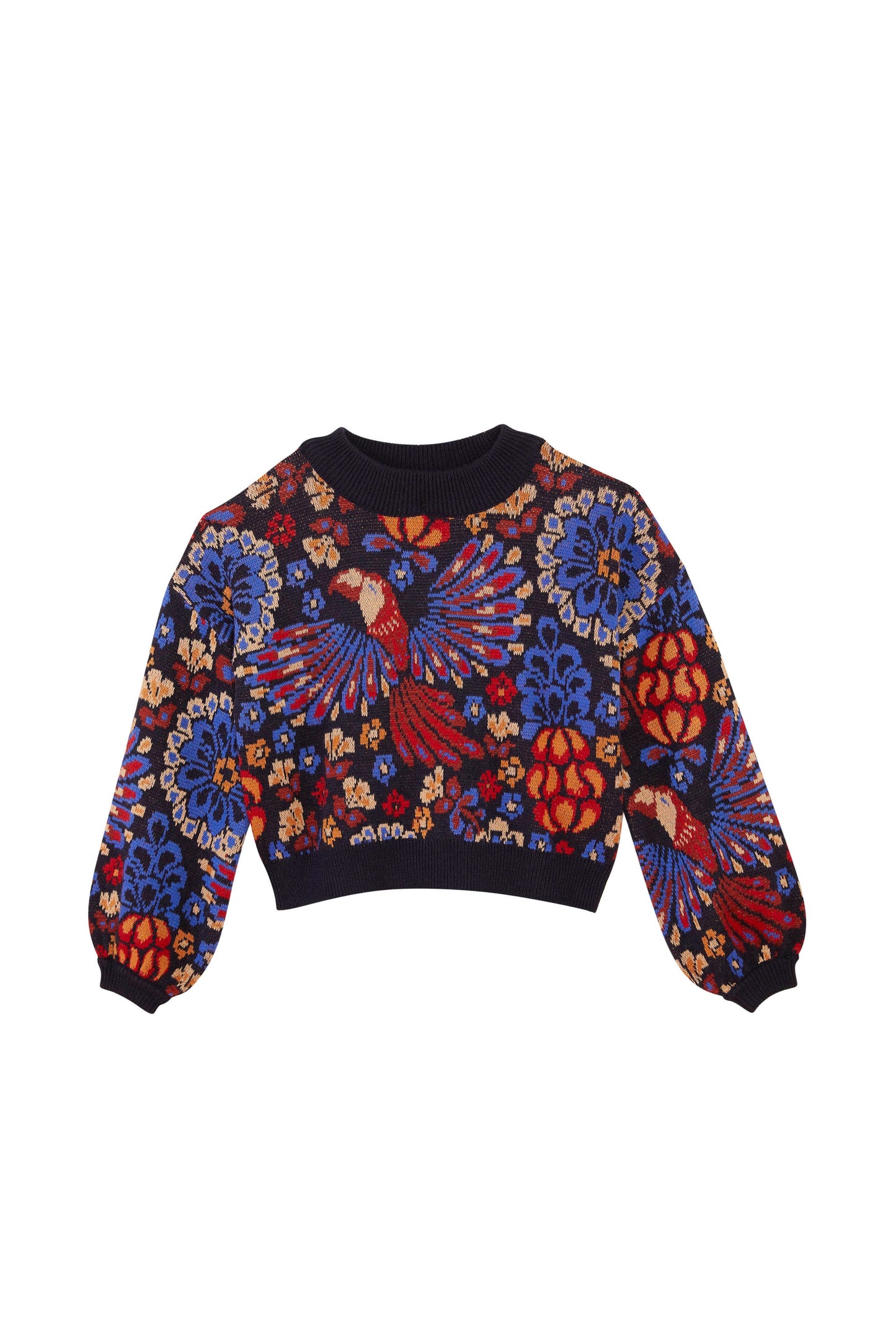 Farm Rio Navy Pineapple Flowers Sweater
