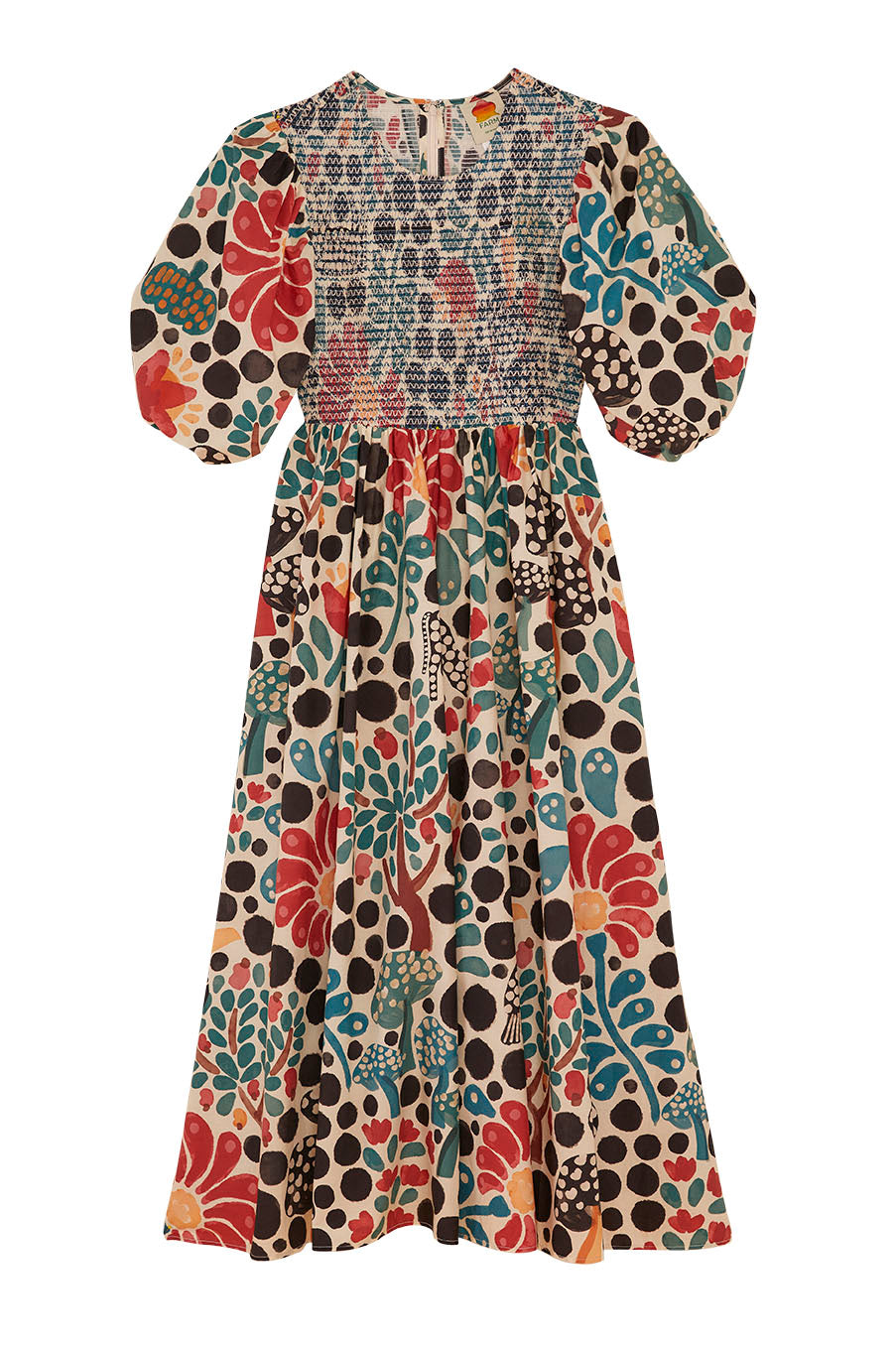 Farm Rio Mushroom Forest Organic Cotton Midi Dress