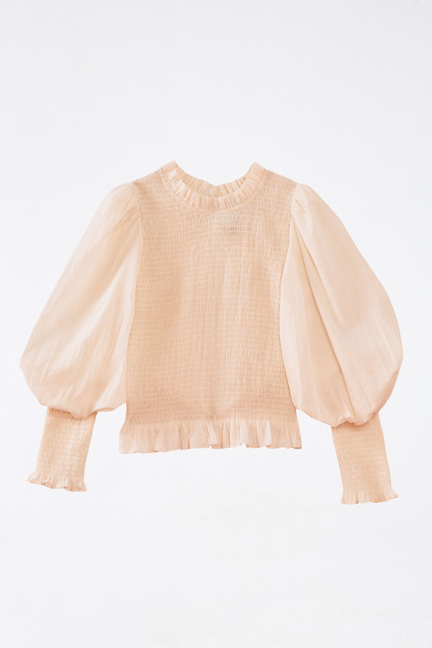 Farm Rio White Smocked Blouse