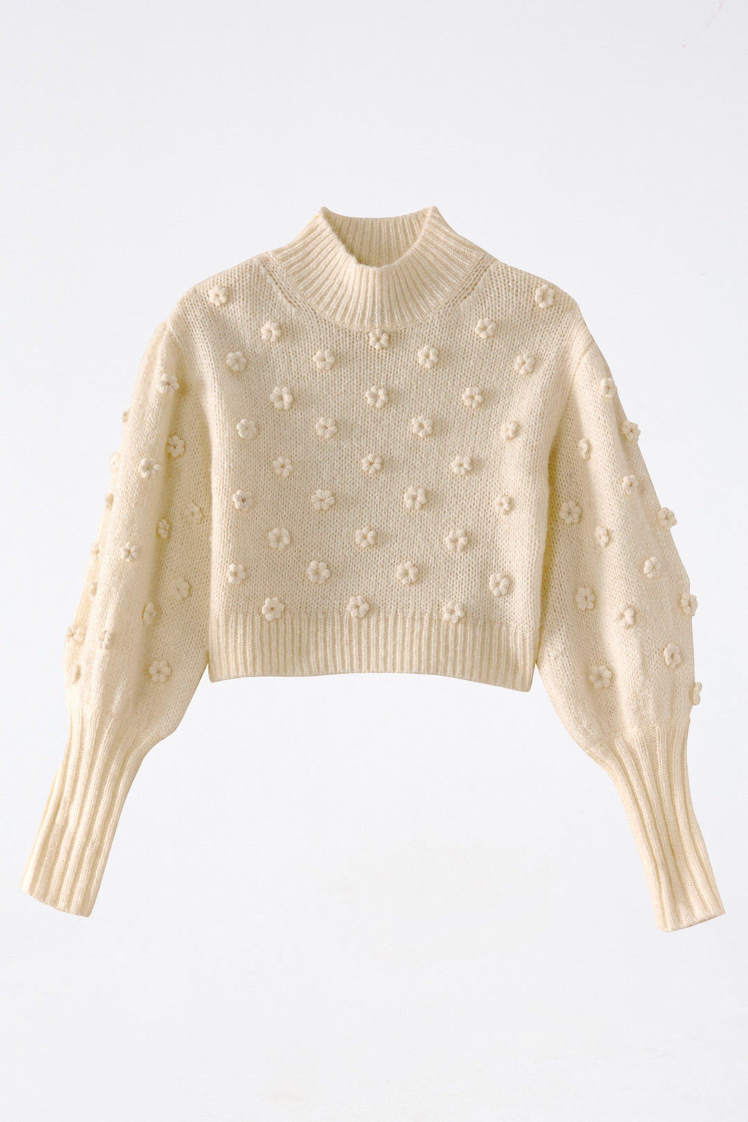 Farm Rio White Handmade Flowers Sweater