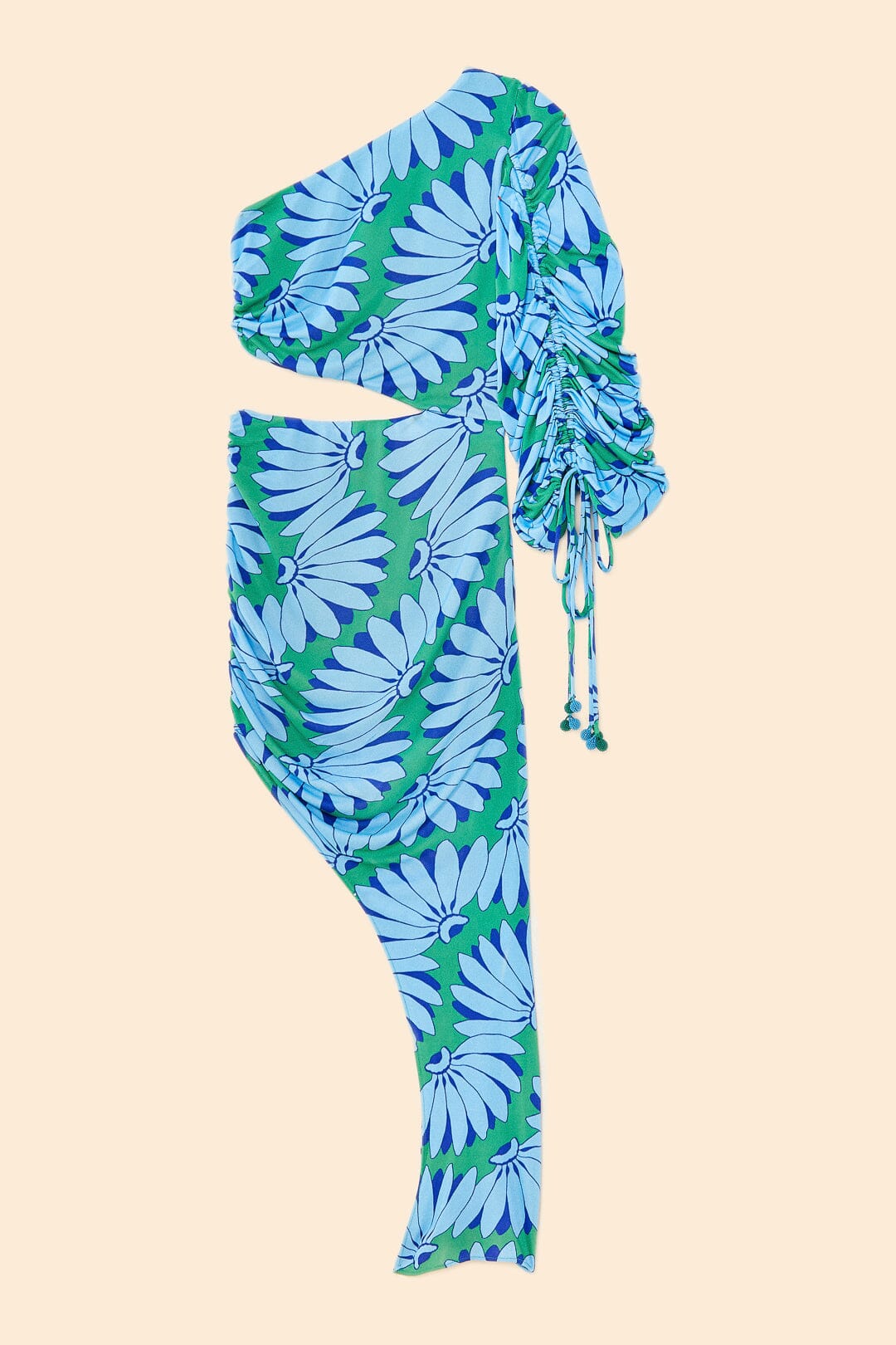 Farm Rio Green Copacabana Asymmetrical Midi Dress
