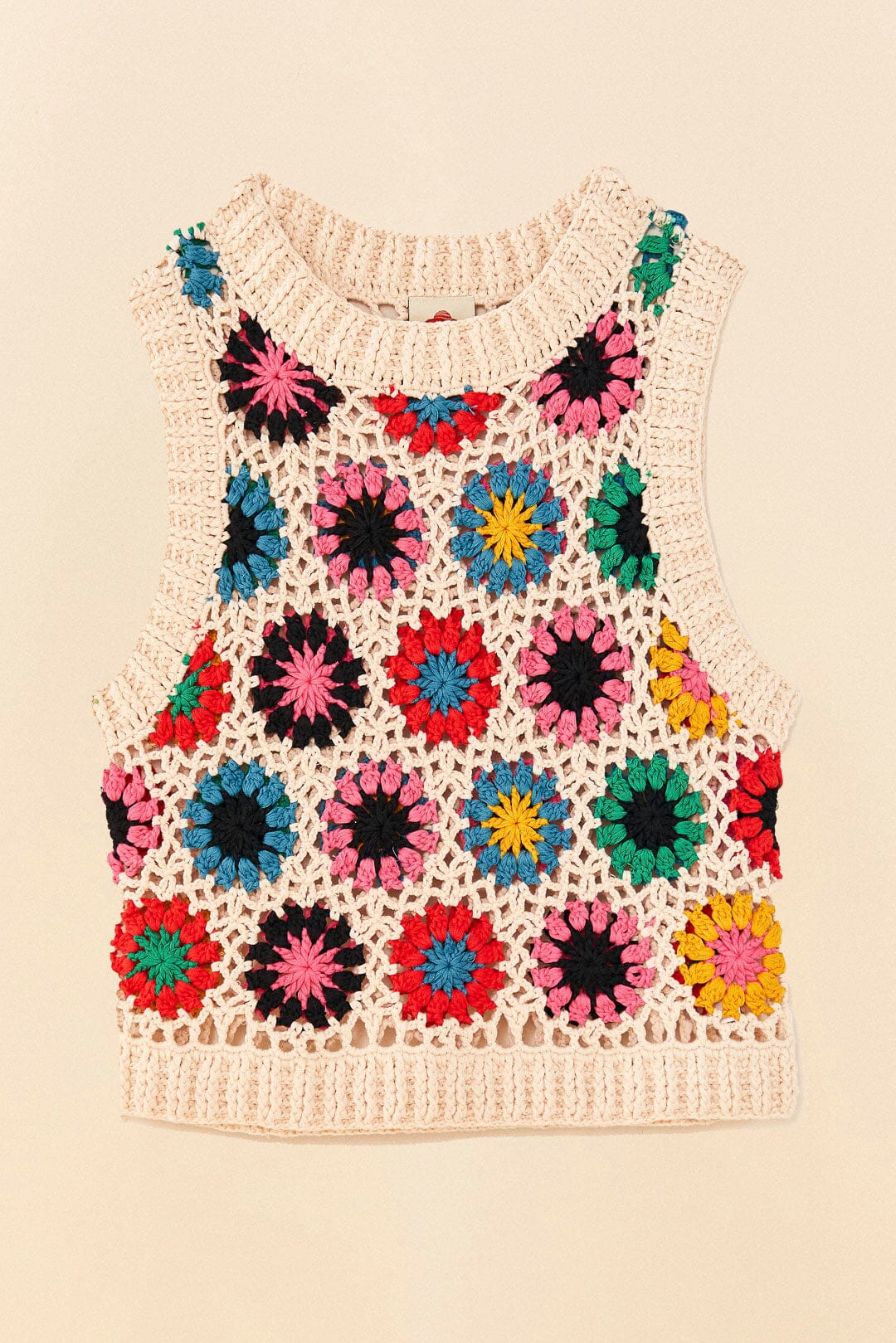 Farm Rio Multi Circles Crochet Vest