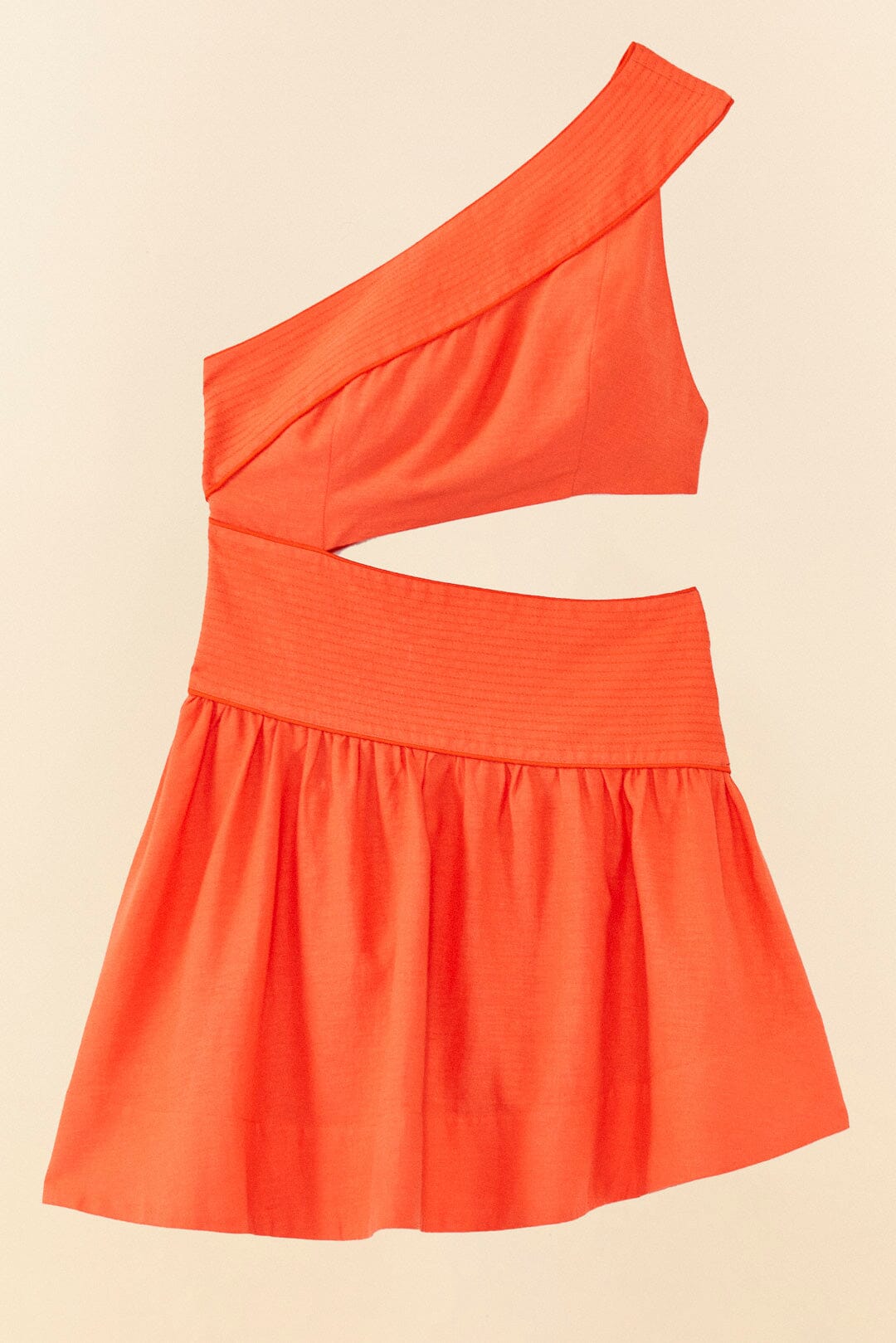 Farm Rio Orange One Shoulder Mini Dress