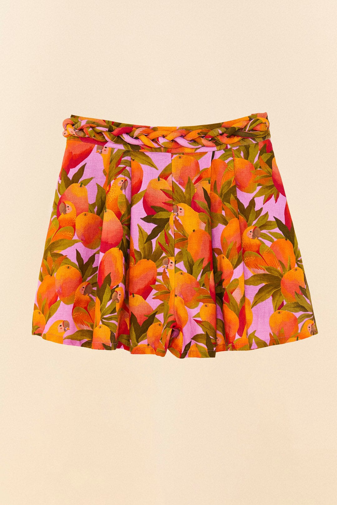 Farm Rio Lilac Mango Macaws Shorts