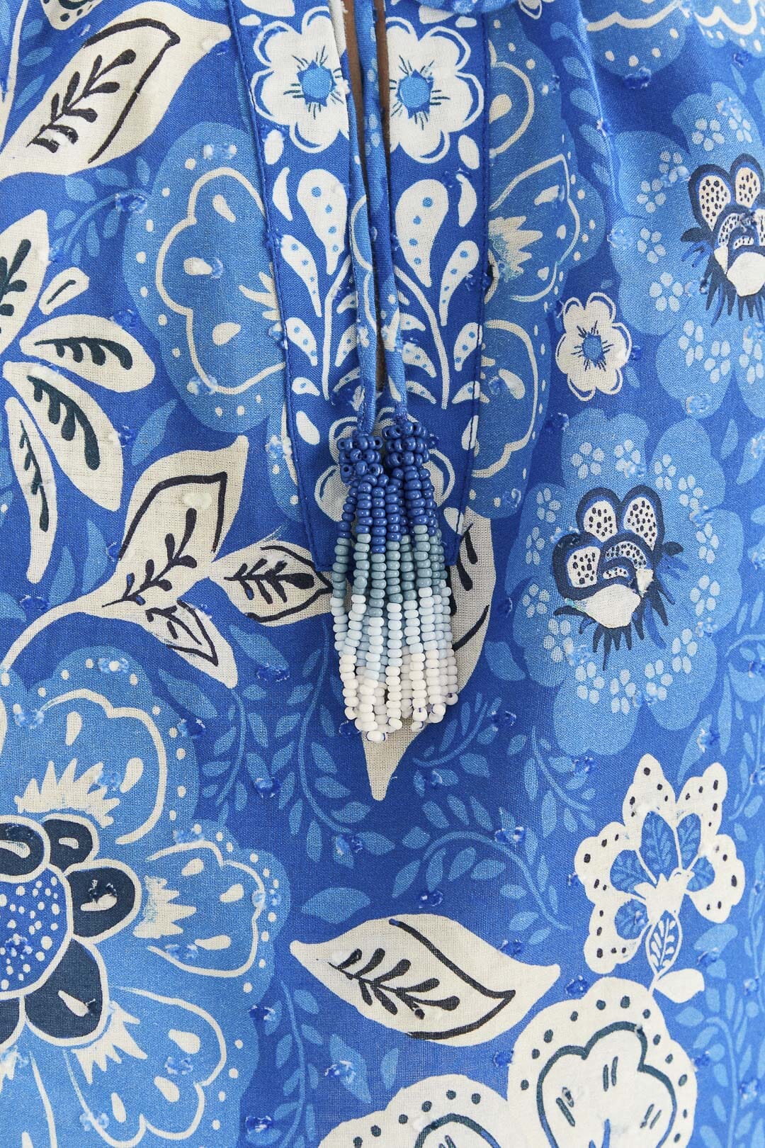 Farm Rio Blue Full Of Flowers Blouse