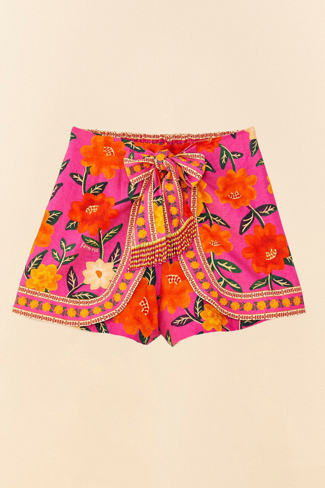Farm Rio Pink Flower Tapestry Shorts