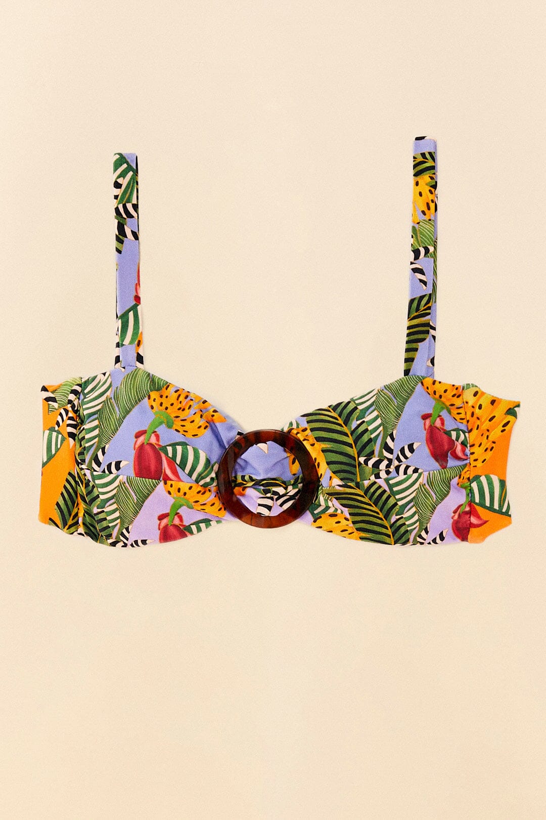 Farm Rio Striped Bananas Bikini Top