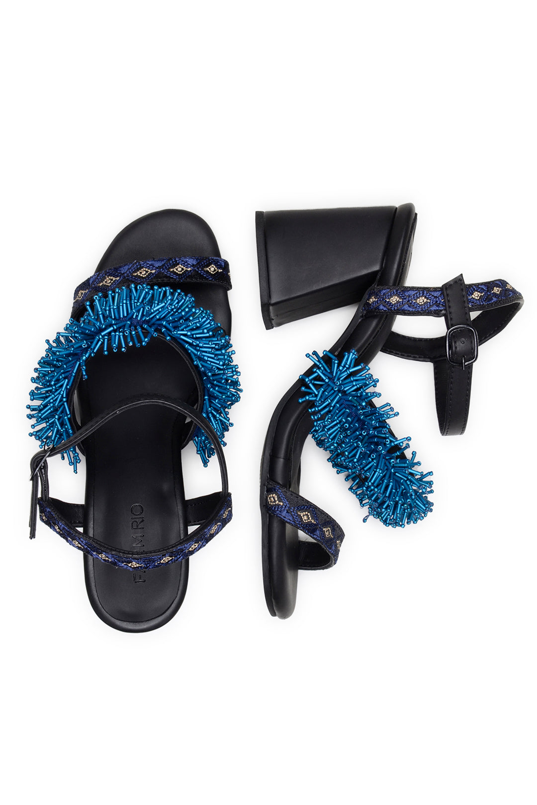 Farm Rio BLACK SHINY HEELED SANDAL