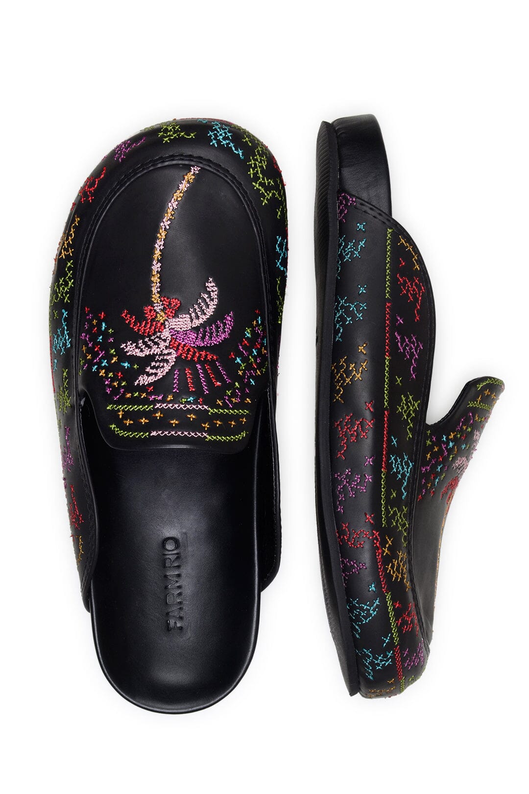 Farm Rio Black Coconut Tree Flat Clog