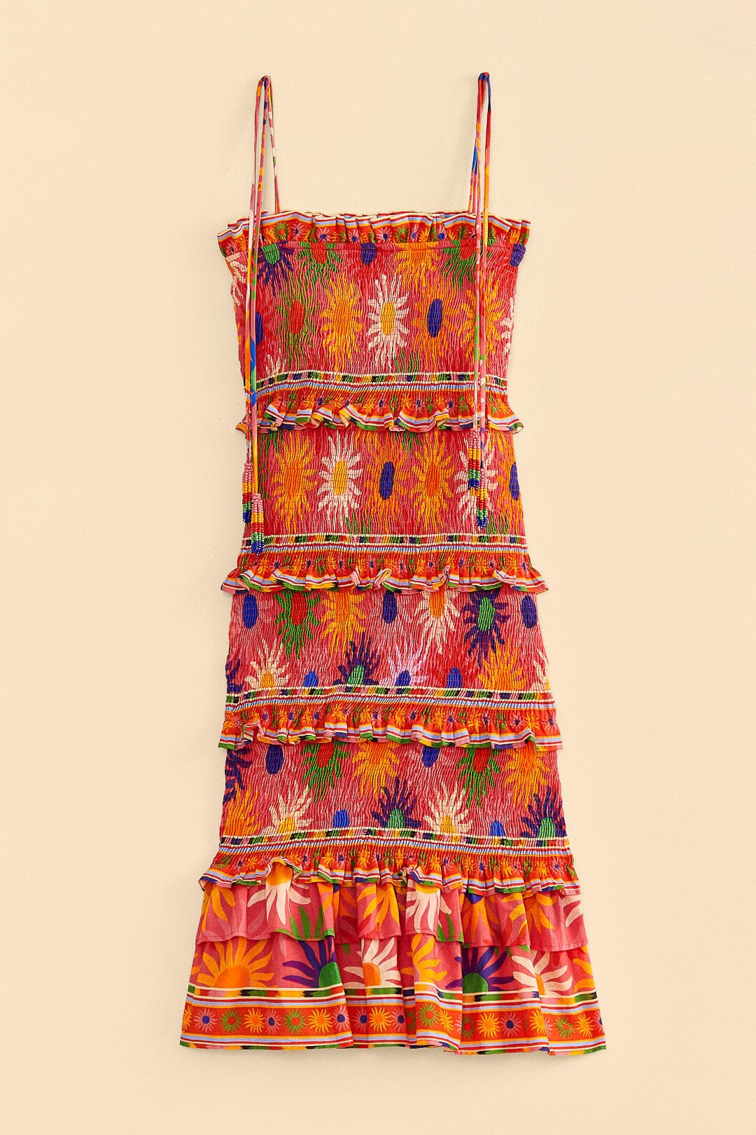 Farm Rio Coral Summer Sun Mini Dress