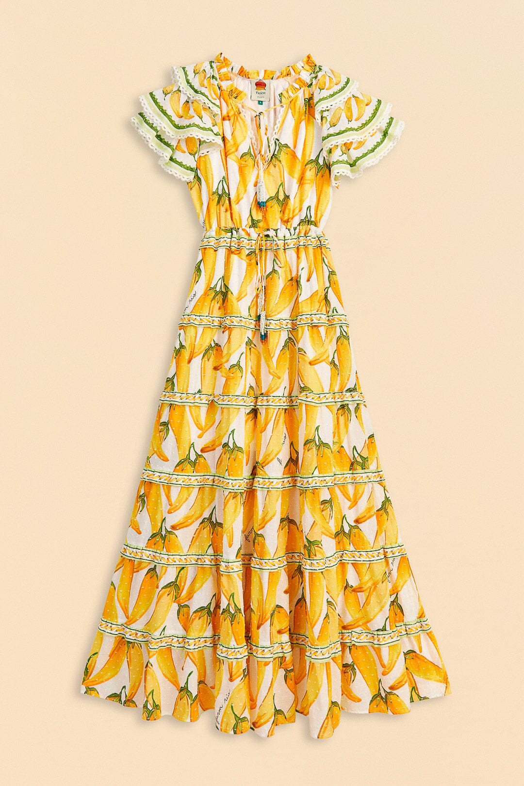 Farm Rio Off-White Peppers Maxi Dress