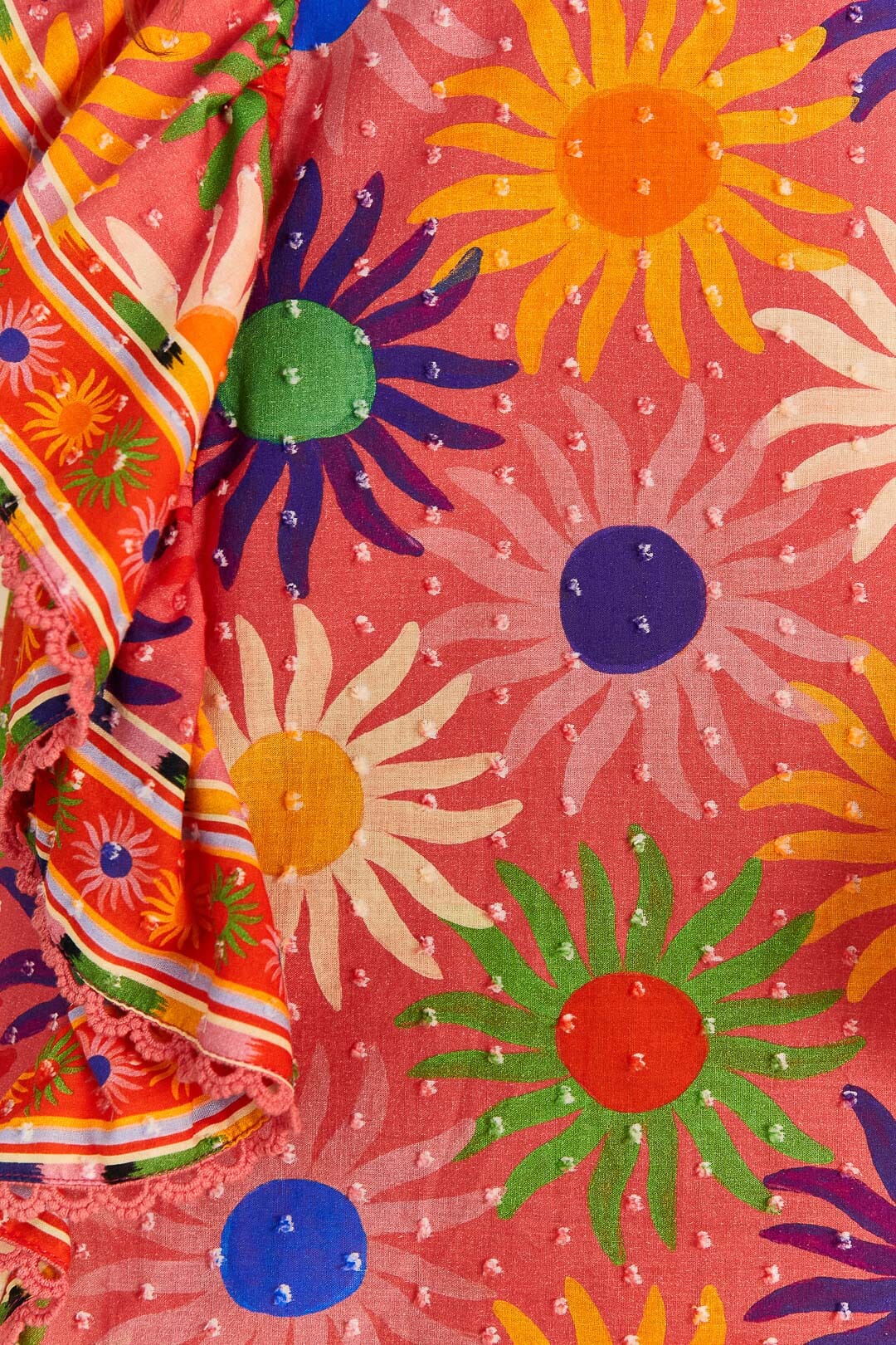 Farm Rio Coral Summer Sun Blouse