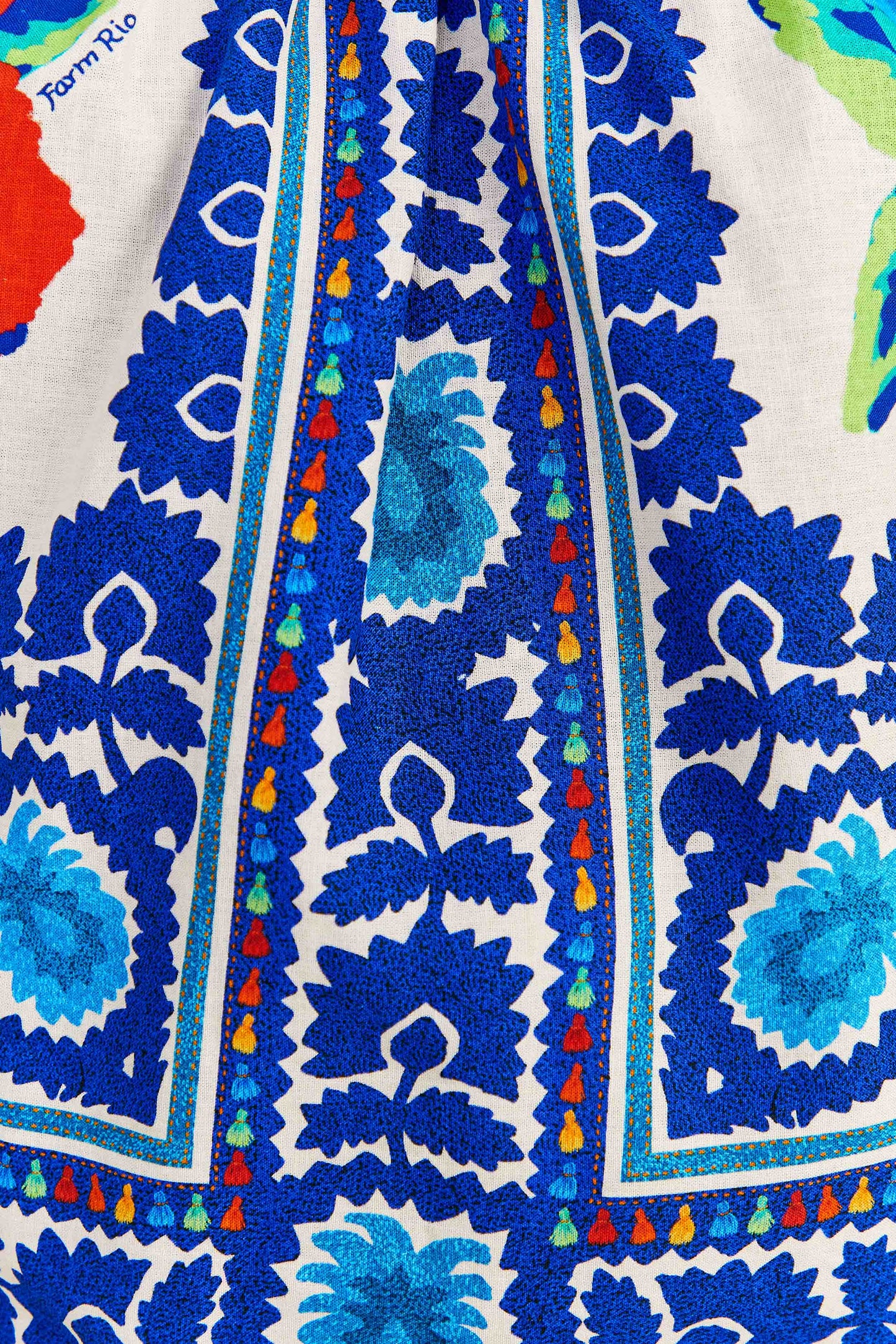 Farm Rio Off-White Flower Tapestry Blouse