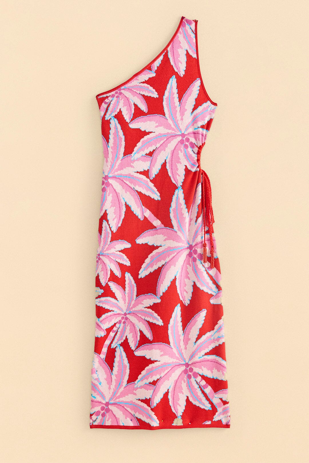Farm Rio Red Coconut Tree Knit Dress
