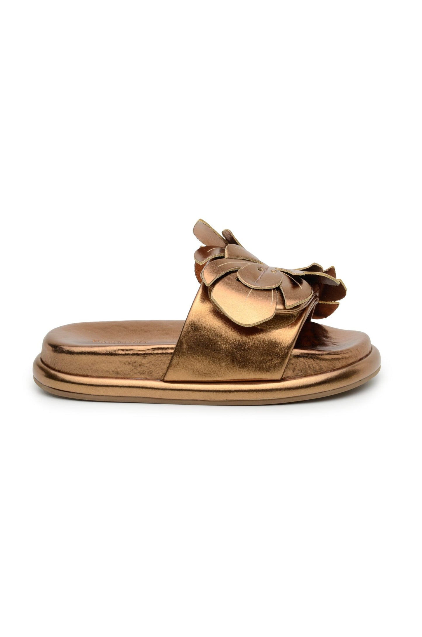 Farm Rio Bronze Monstera Anatomic Slide Sandal
