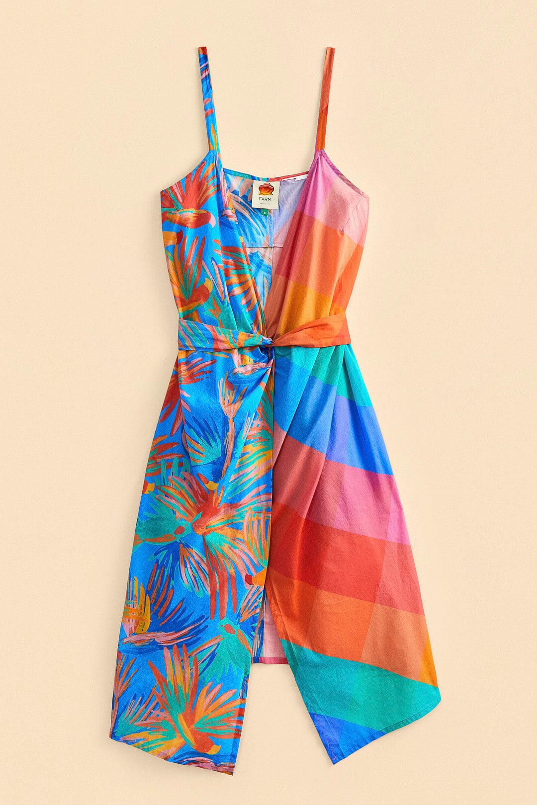Farm Rio Blue Painted Birds Midi Cover-Up