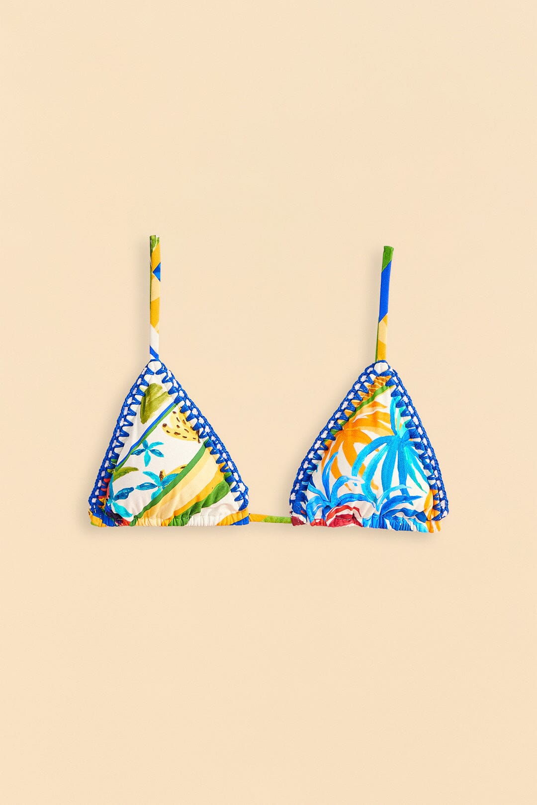 Farm Rio Bahia Mixed Scarves Triangle Bikini Top