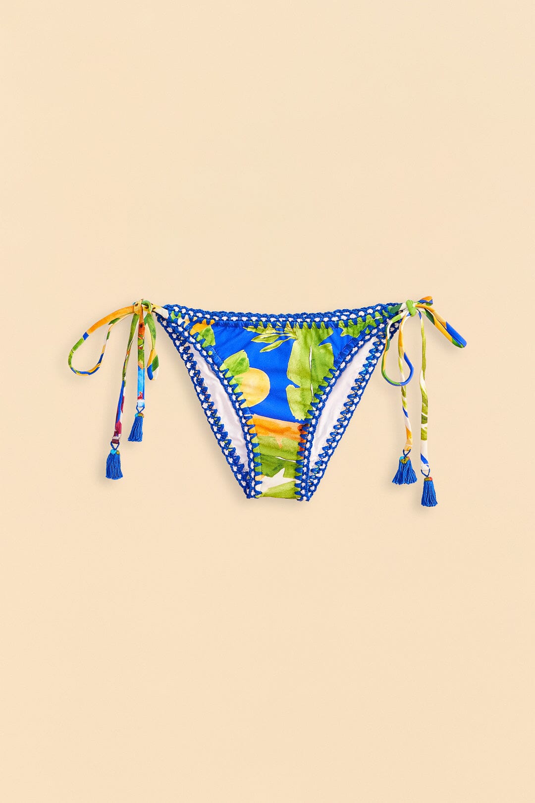 Farm Rio Bahia Mixed Scarves Side Tie Bikini Bottom