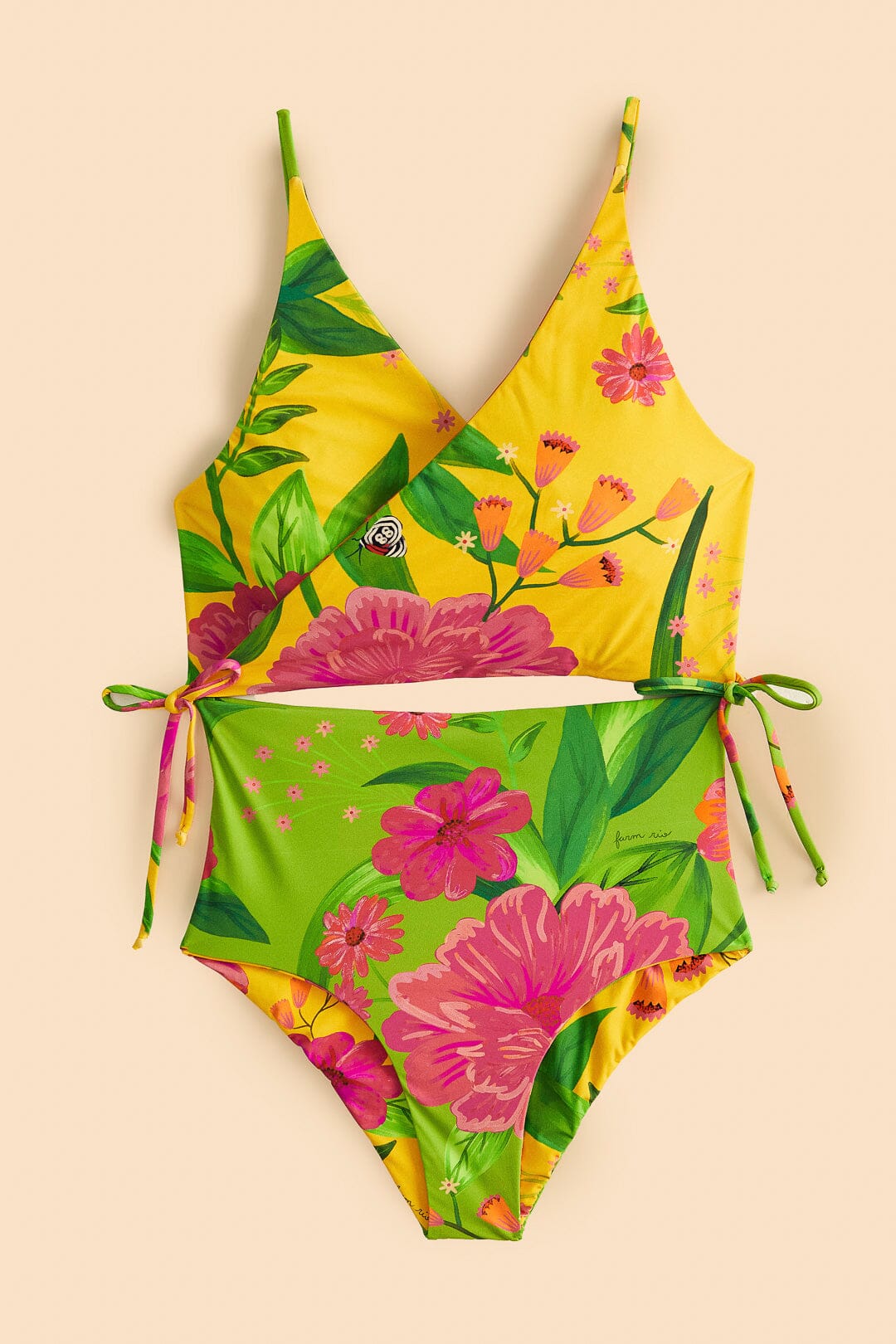 Farm Rio Romantic Garden Double One-Piece Swimsuit