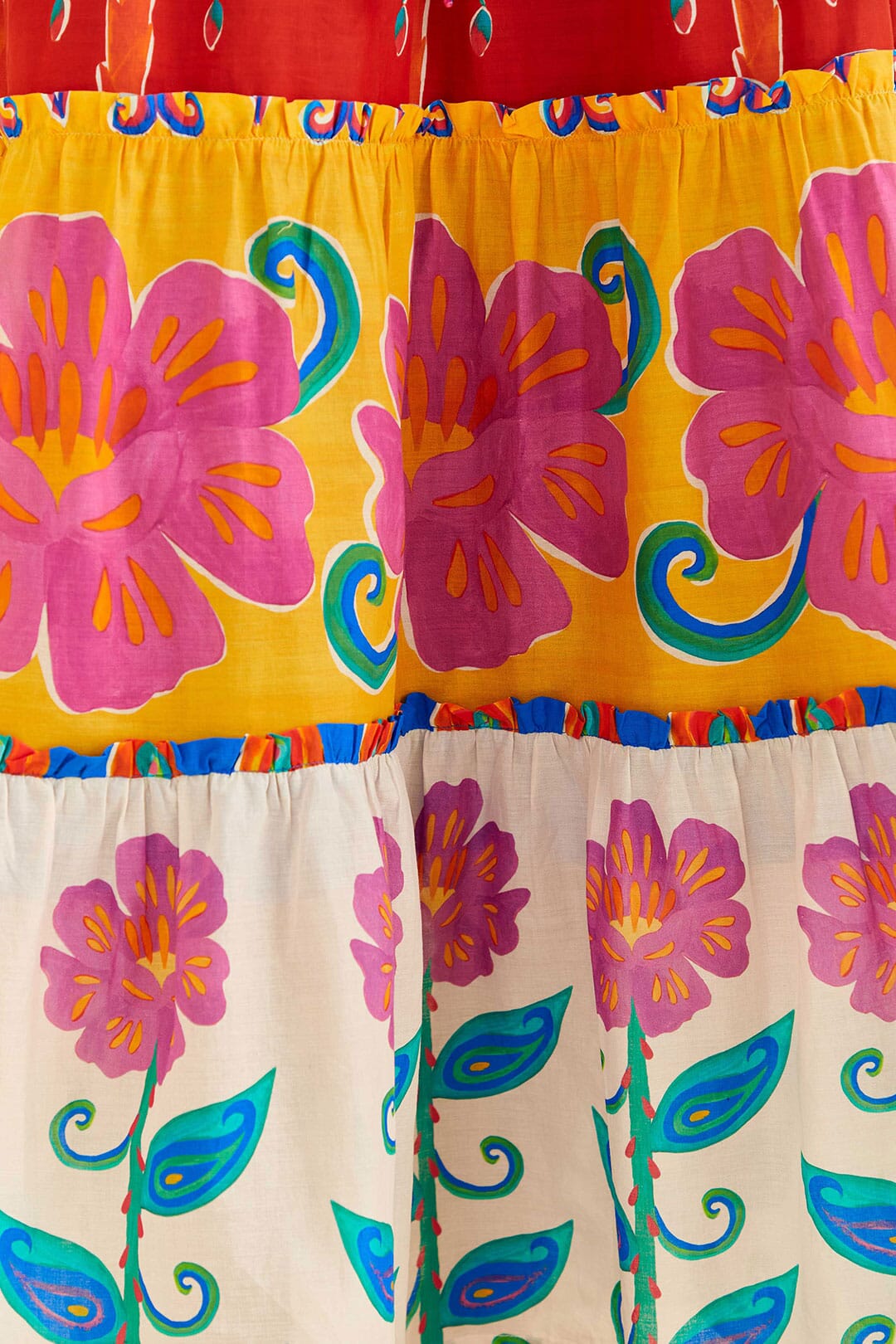 Farm Rio Off-White Vivid Garden Maxi Skirt