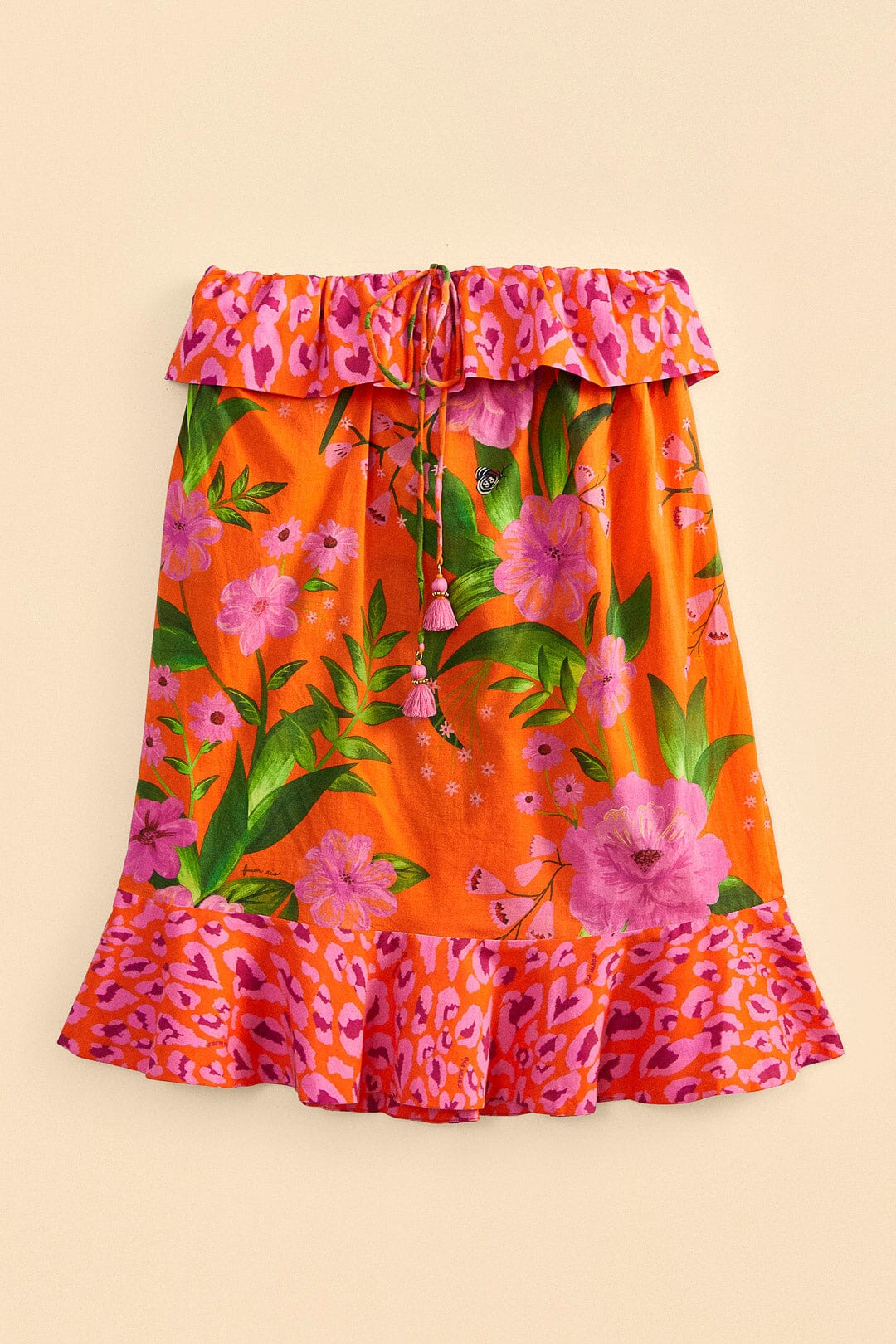 Farm Rio Romantic Garden & Leopard Pop Short Cover-Up
