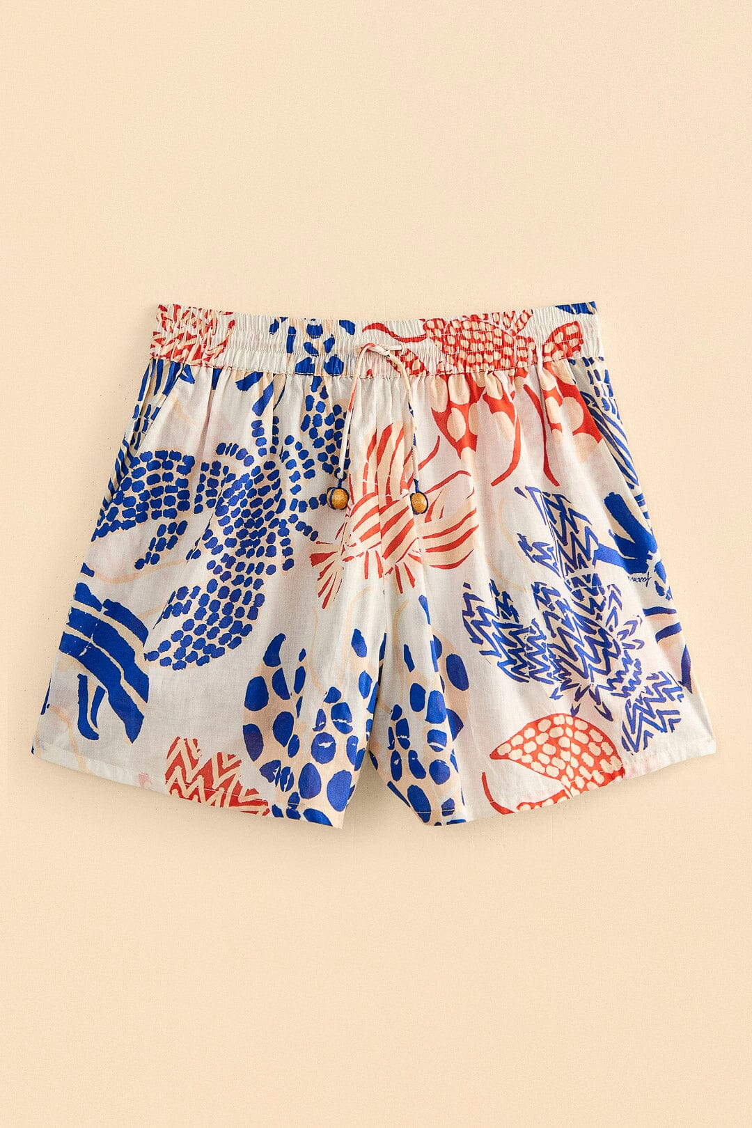 Farm Rio Off-White Mixed Lobster Shorts