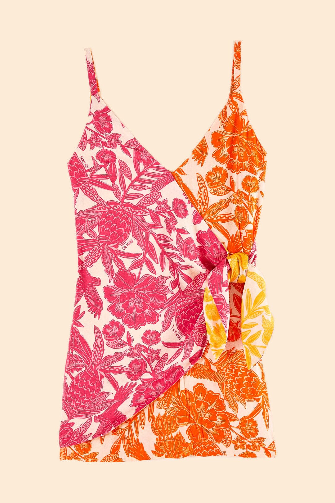 Farm Rio Pink Tropical Woodcut Cover Up