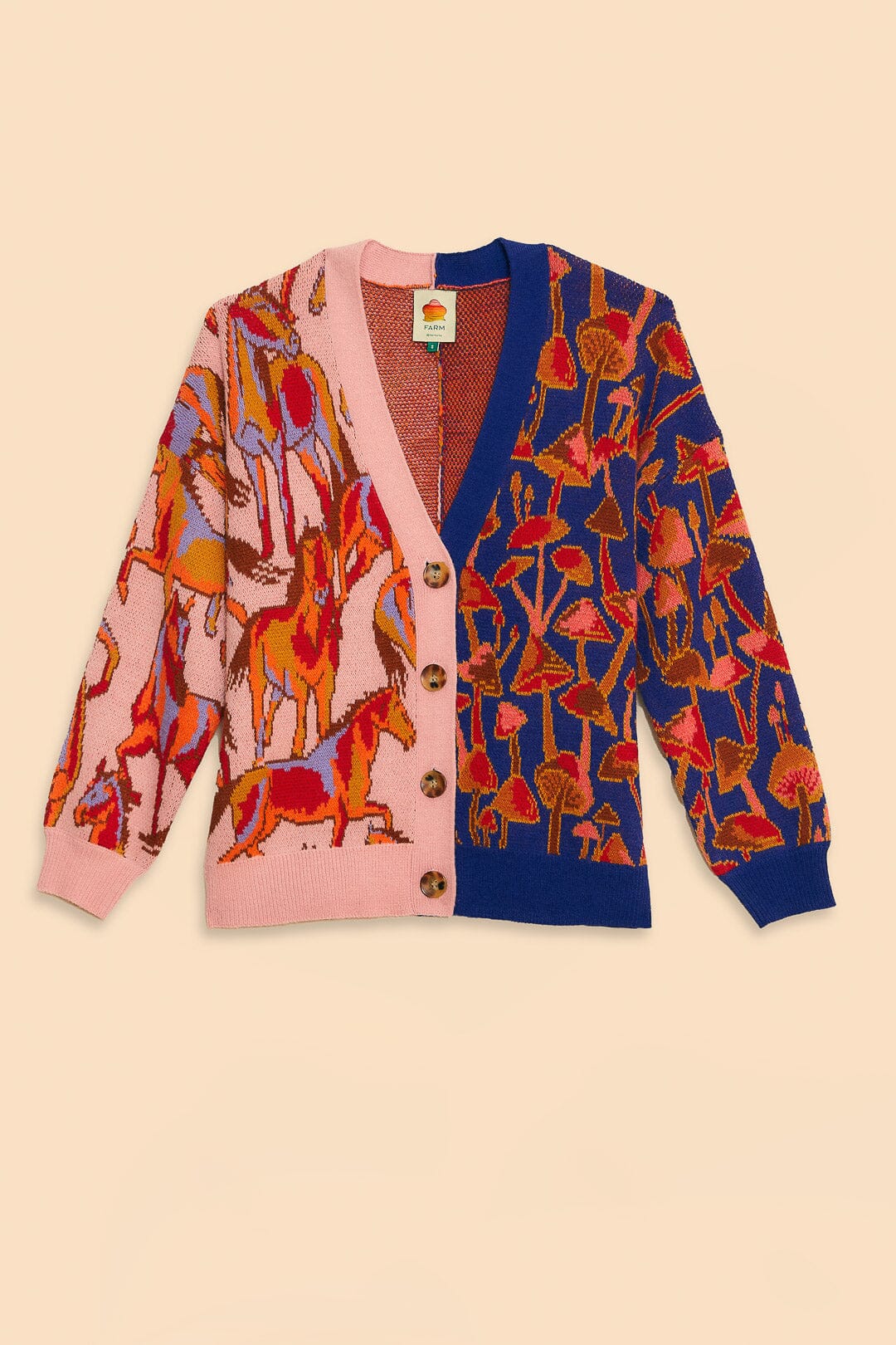 Farm Rio Mixed Mushrooms Knit Cardigan