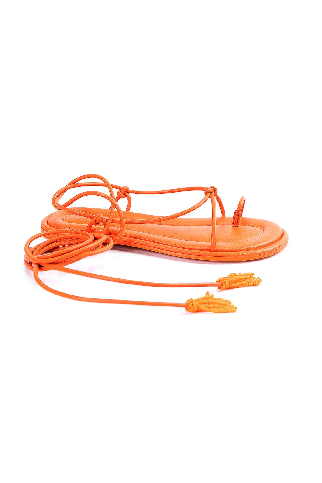 Farm Rio Orange Lace Up Flat Sandal