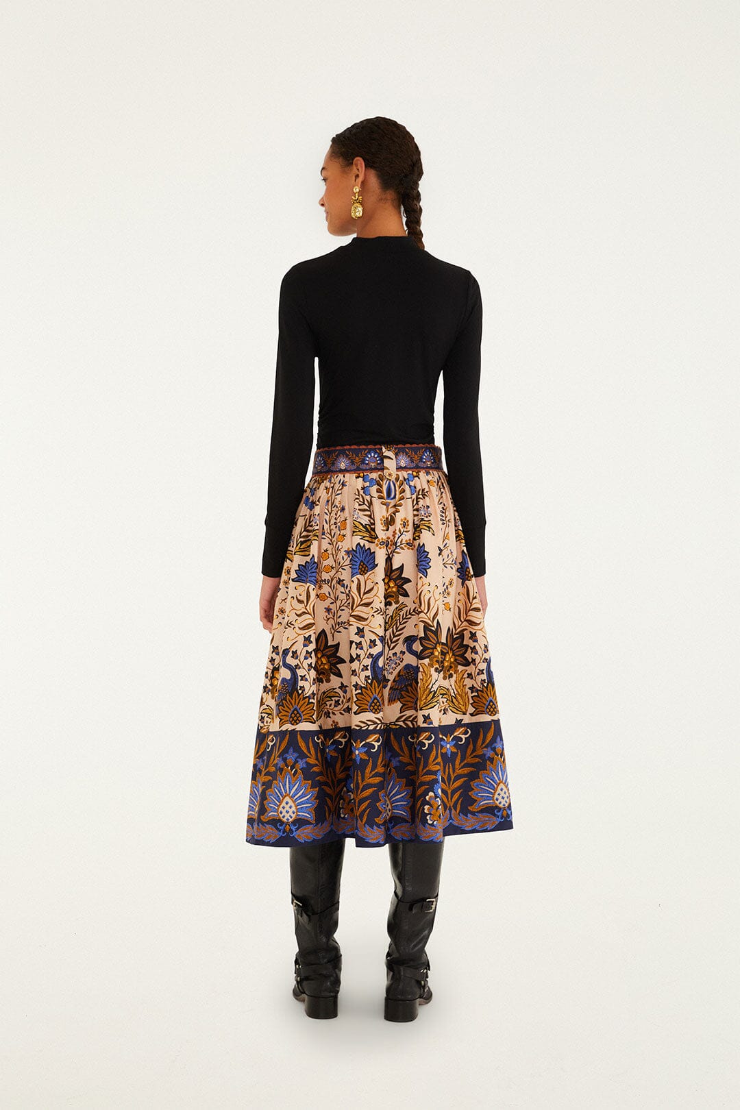 Farm Rio Pink Marvelous Garden Midi Skirt