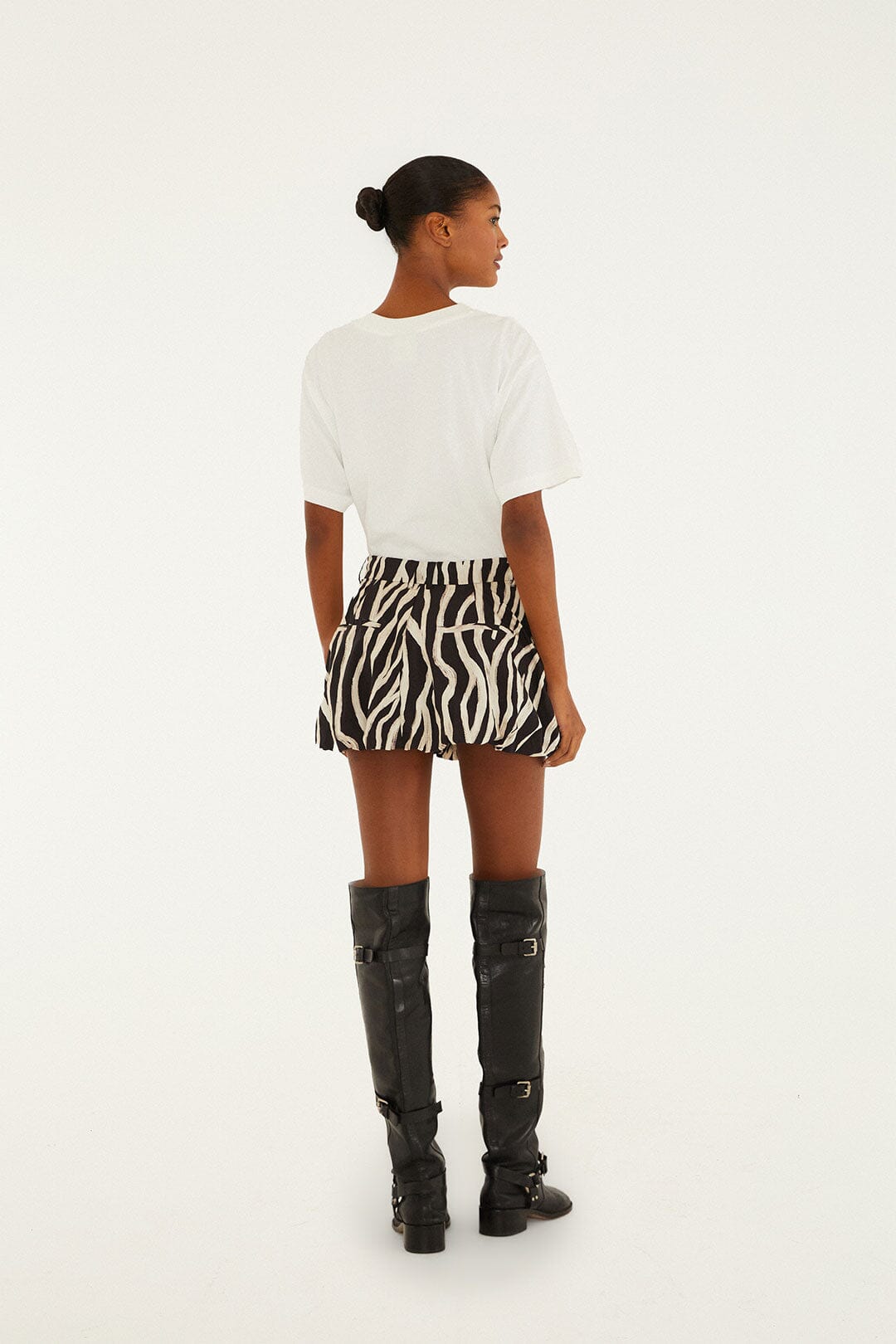Farm Rio Black Tropical Zebra Organic Cotton Mini Skirt