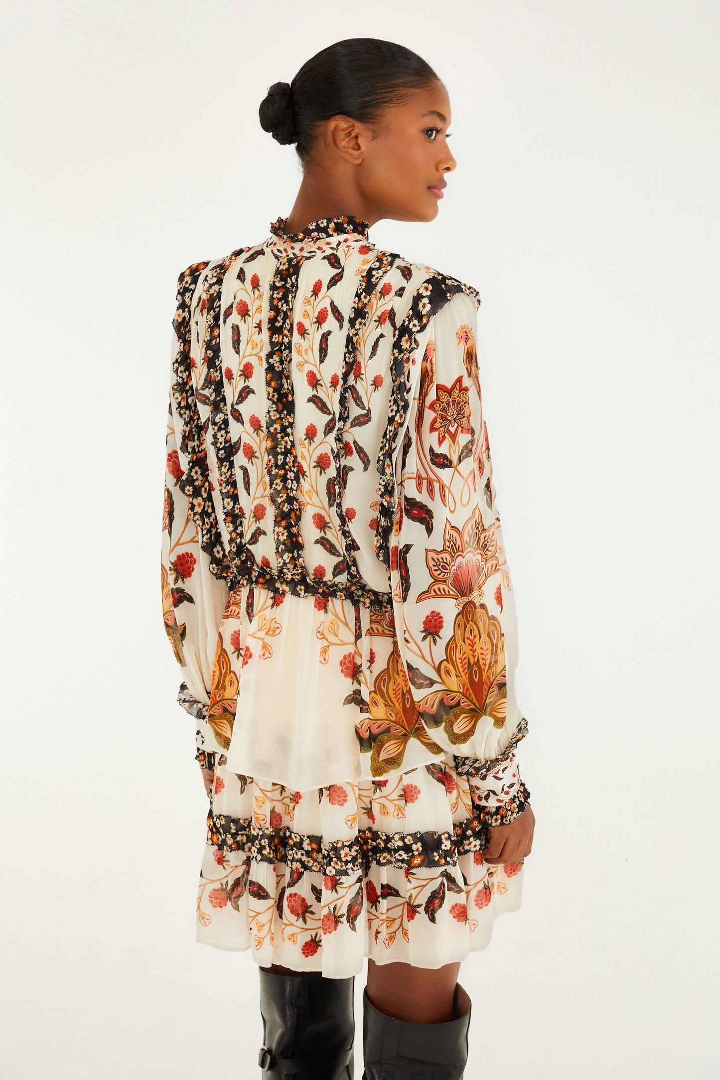 Farm Rio Cream Berry Garden Mini Dress