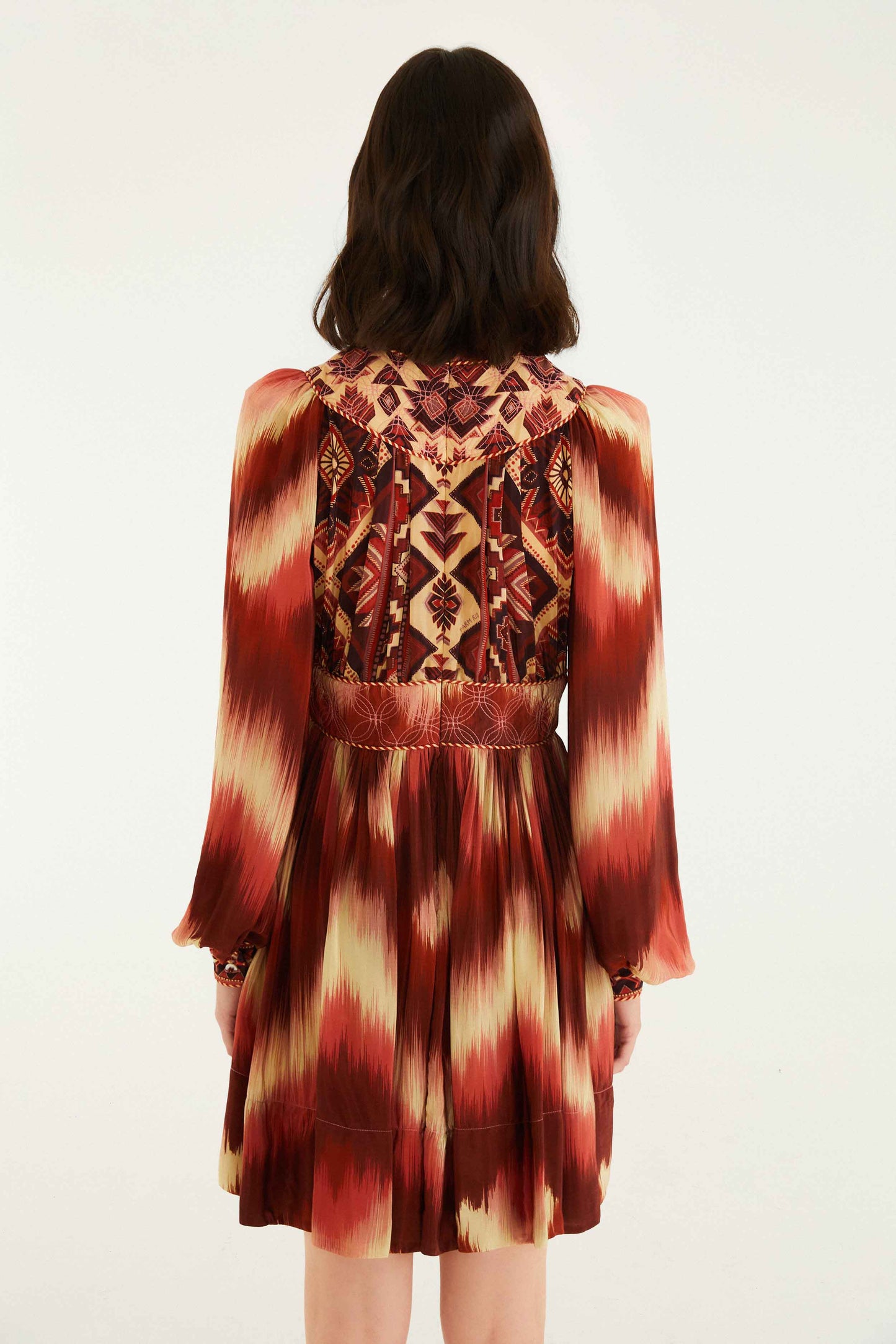 Farm Rio Red Amanda Stripes Tapestry Quilted Mini Dress