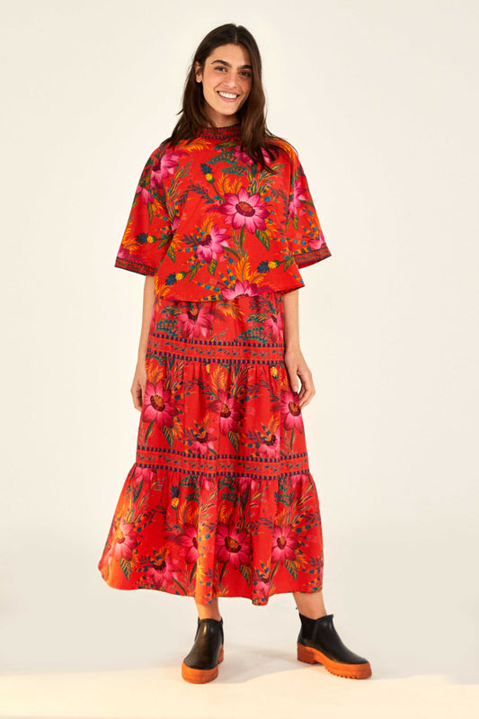  MAXI FLOWERS BLOUSE