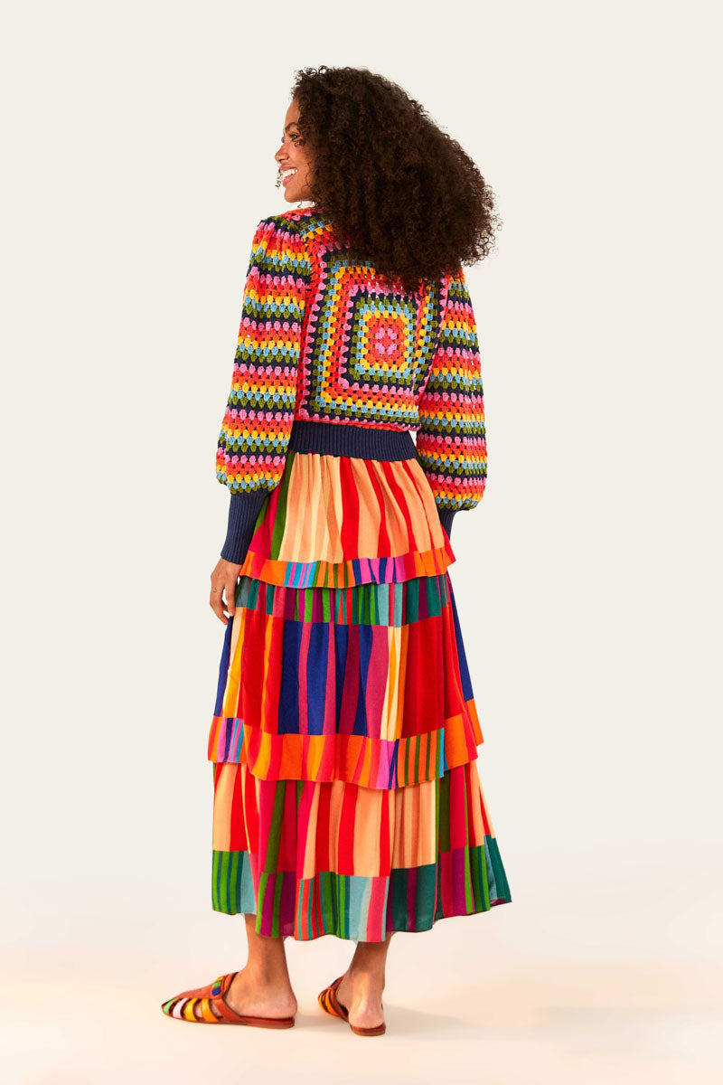  Sunset Stripes Crochet Sweater