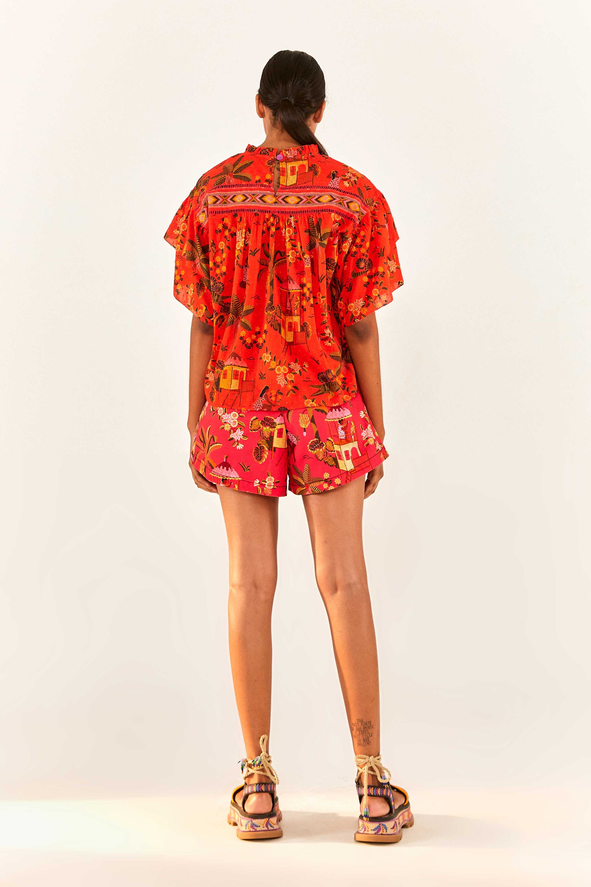  Red Secret Garden Organic Cotton Blouse