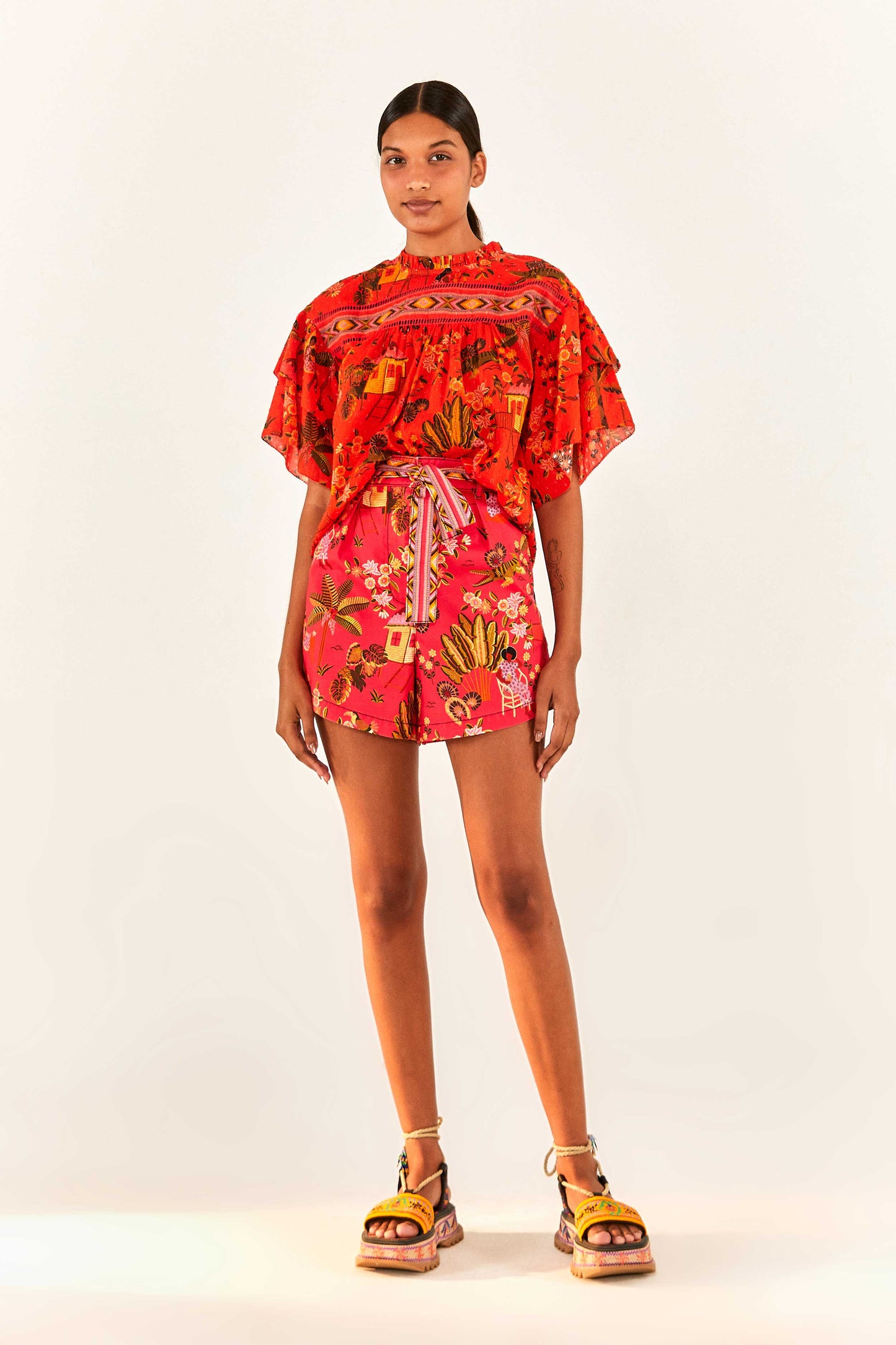 Red Secret Garden Organic Cotton Blouse