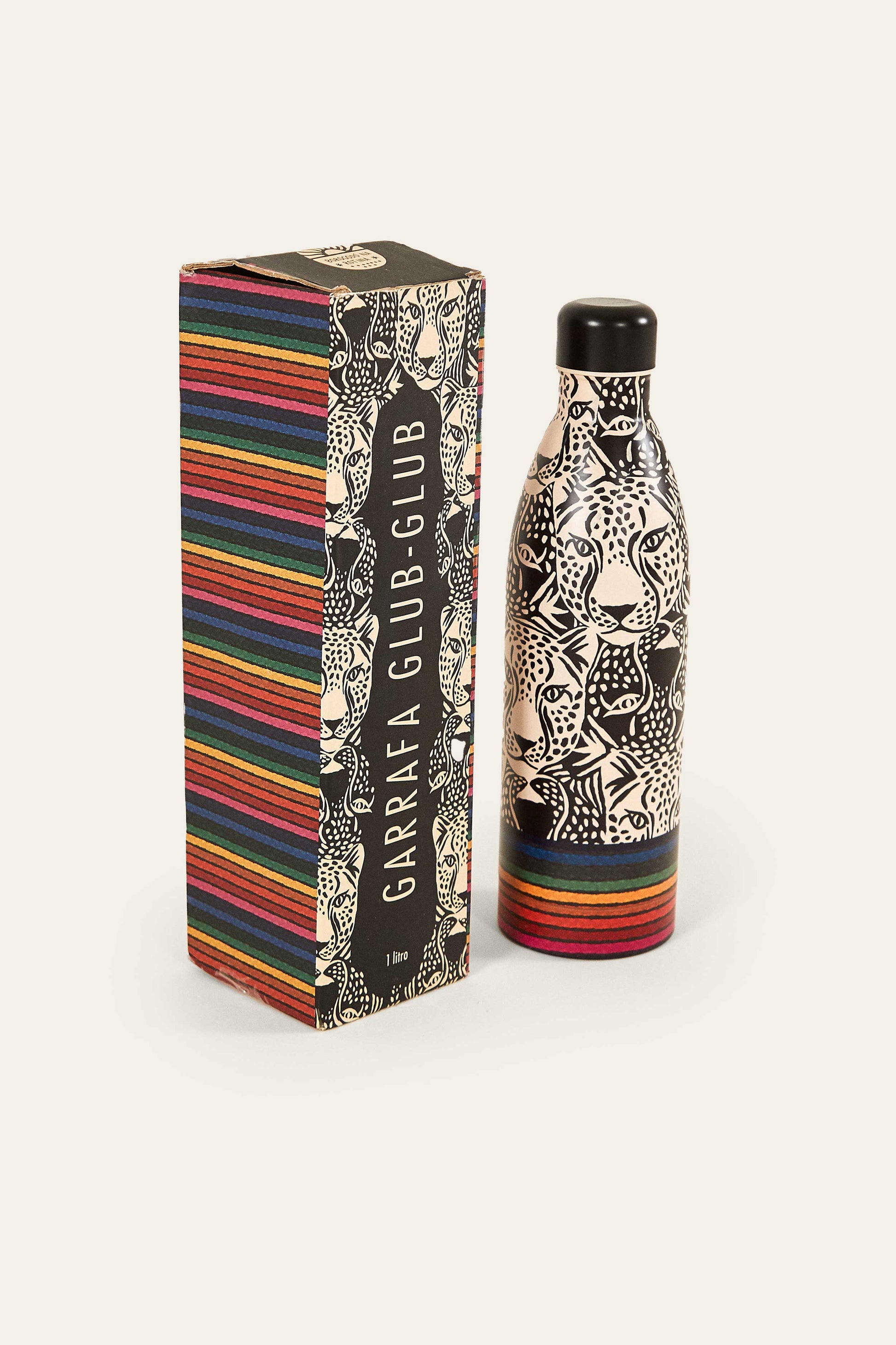  Midnight B&W Leopards Bottle
