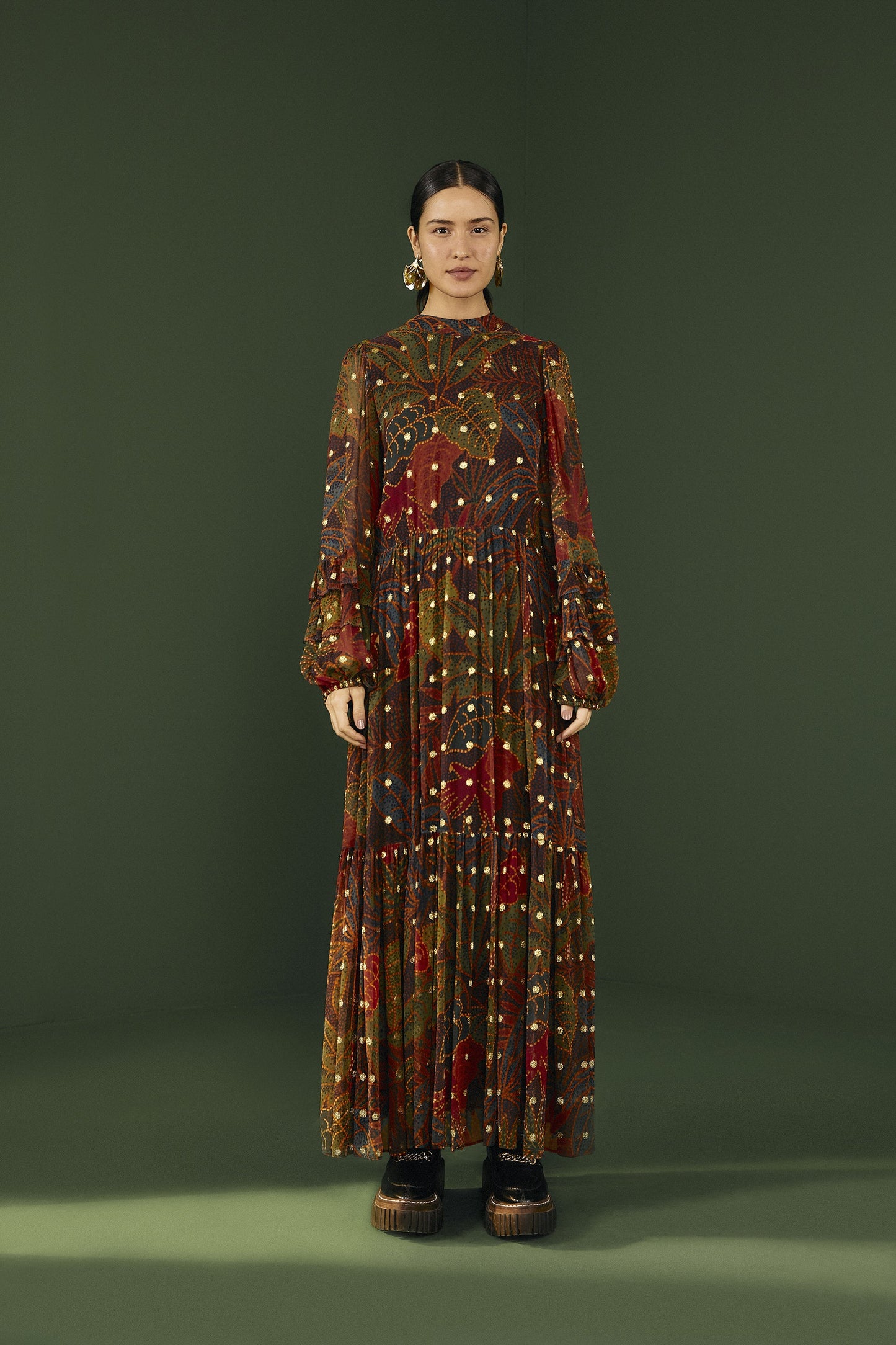 Farm Rio Black Rainforest Maxi Dress