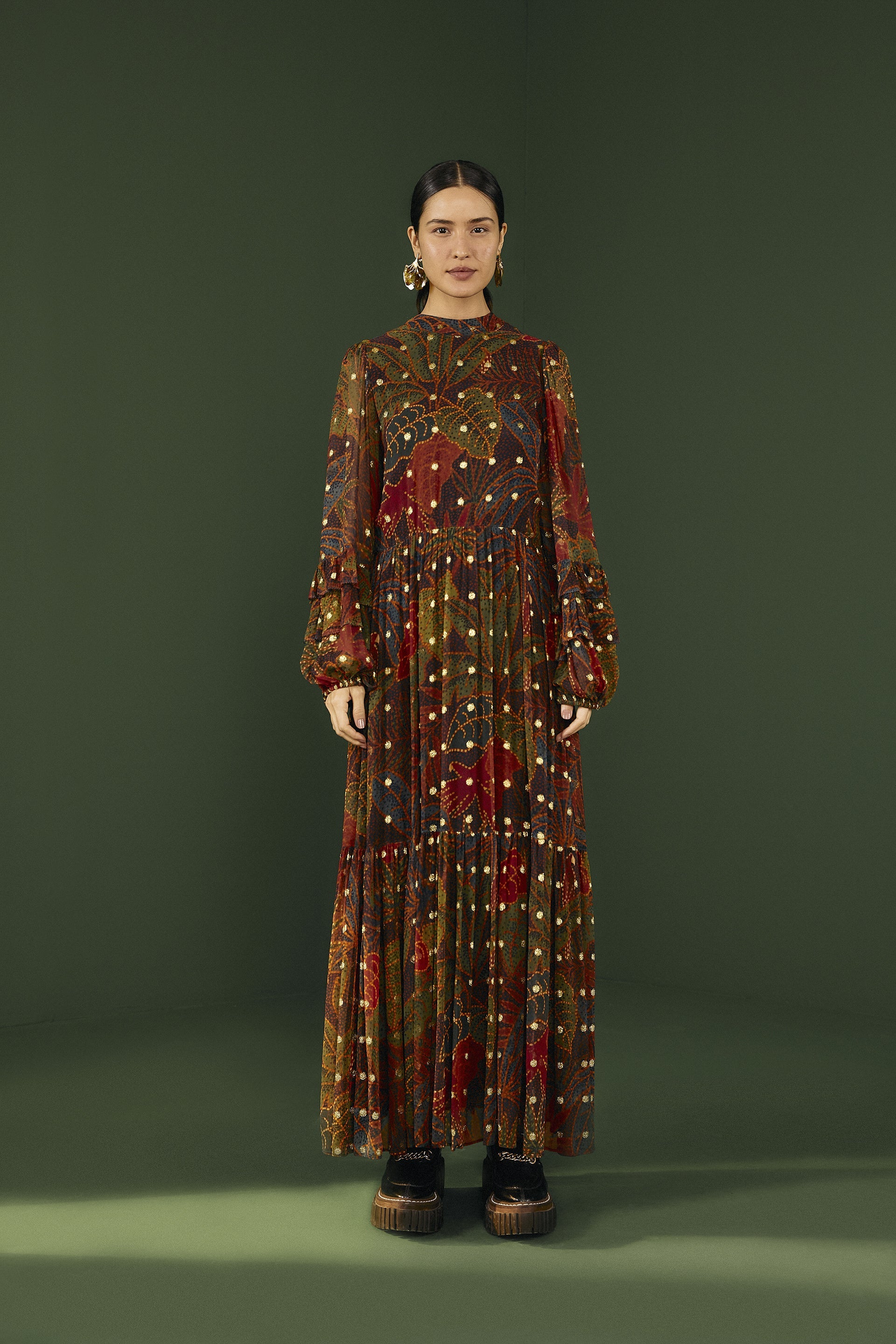 Farm Rio Black Rainforest Maxi Dress