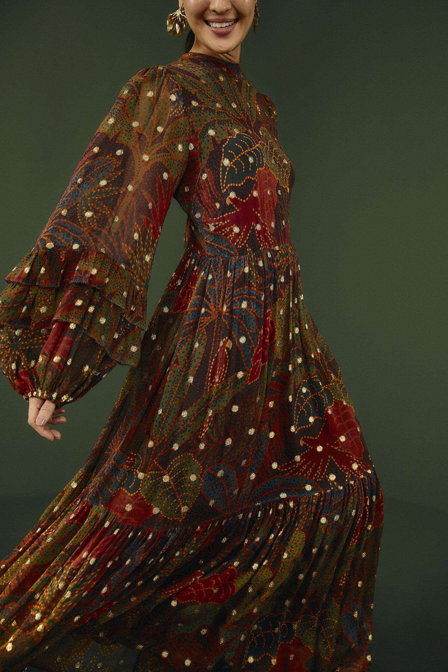 Farm Rio Black Rainforest Maxi Dress