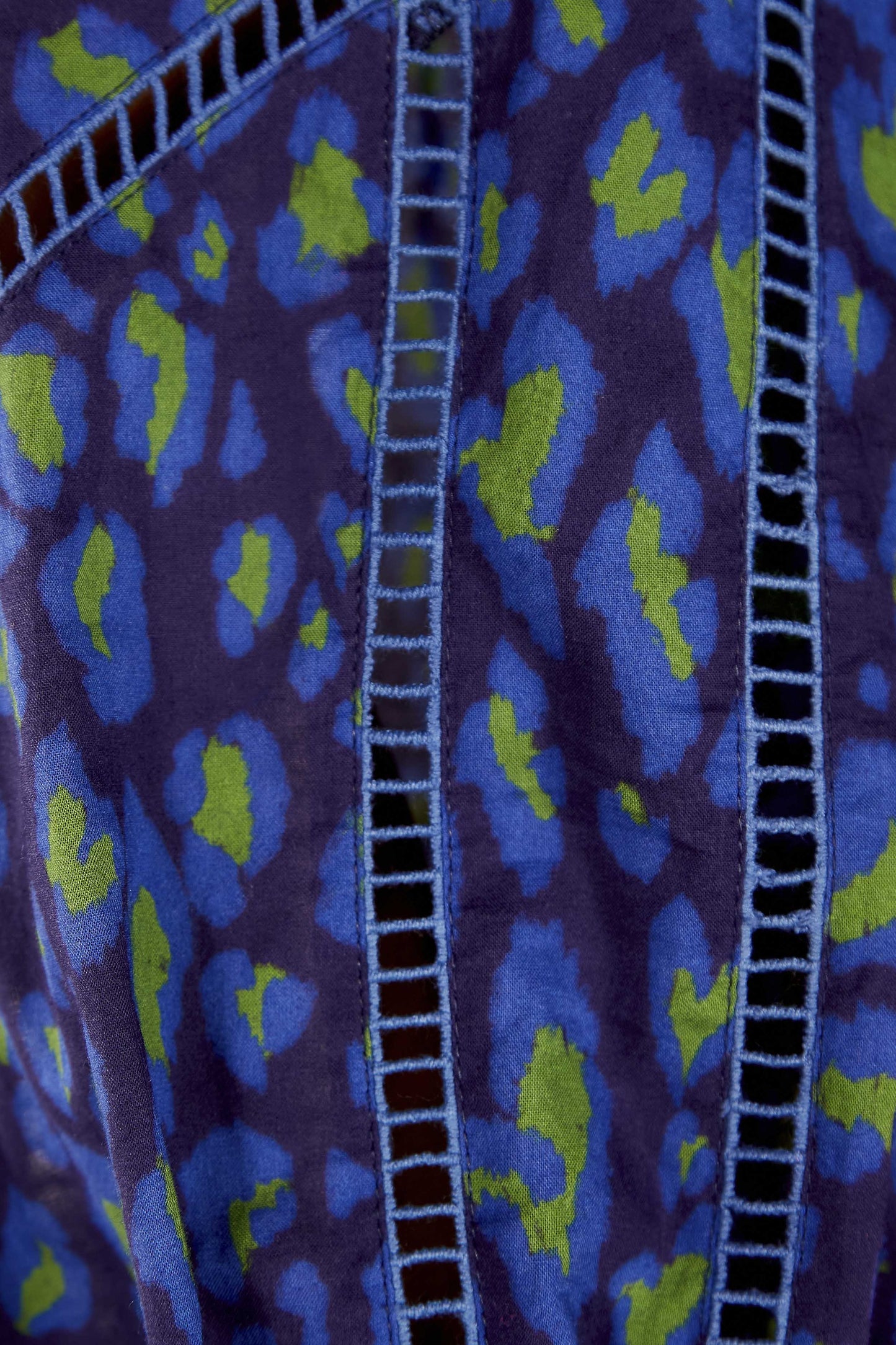 Farm Rio Blue Leopard Pop Blouse