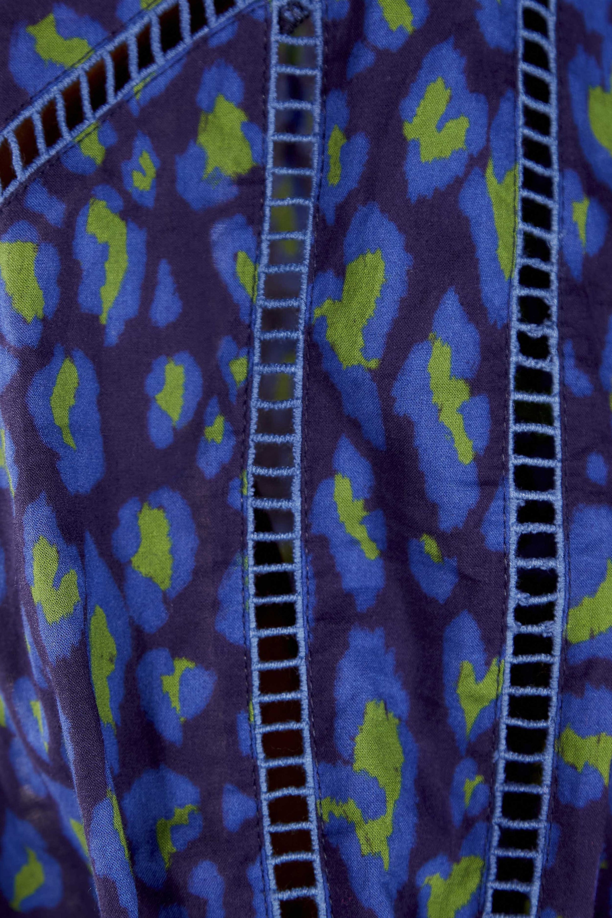 Farm Rio Blue Leopard Pop Blouse