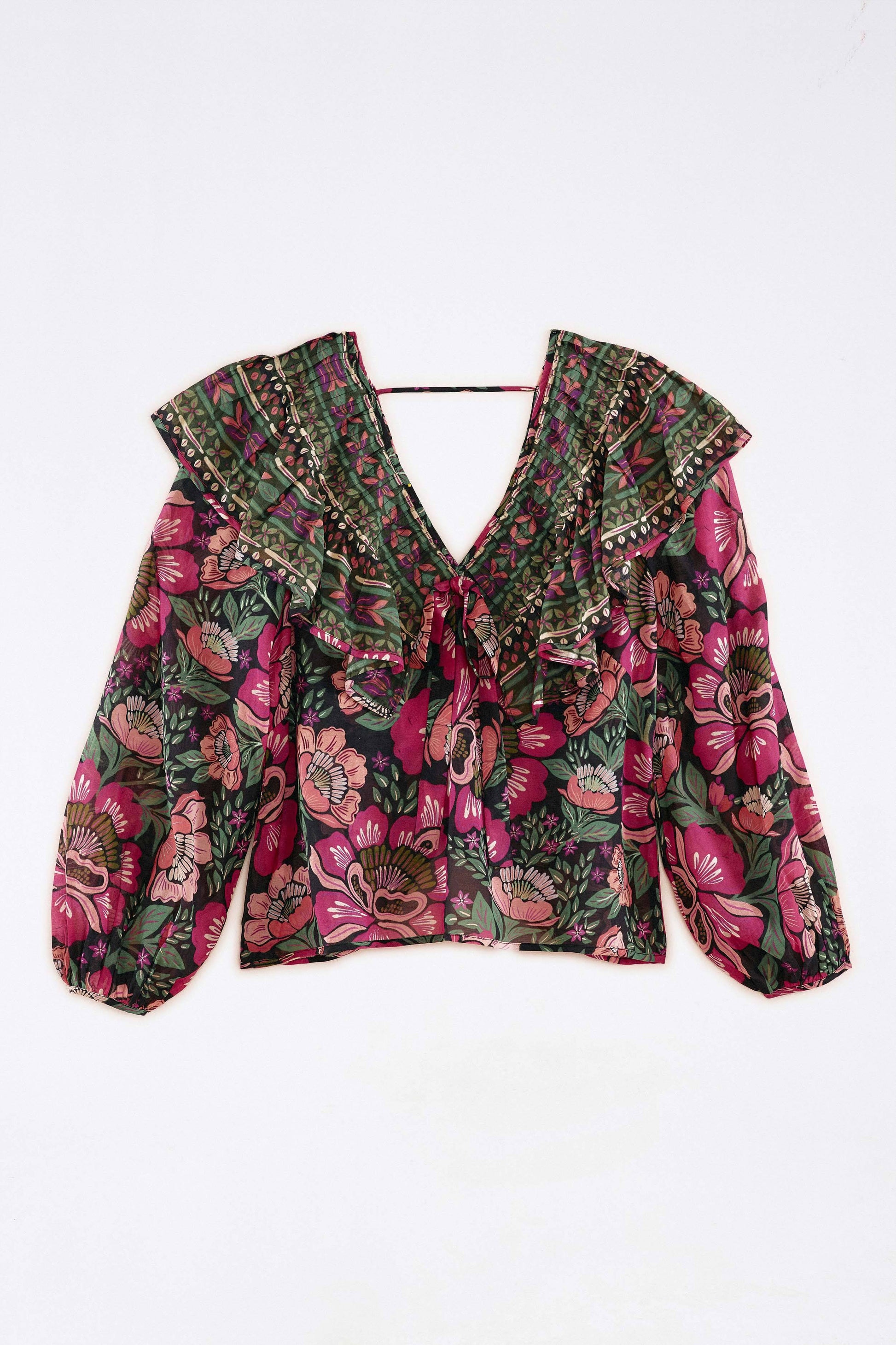  Black Flowers Garden Blouse