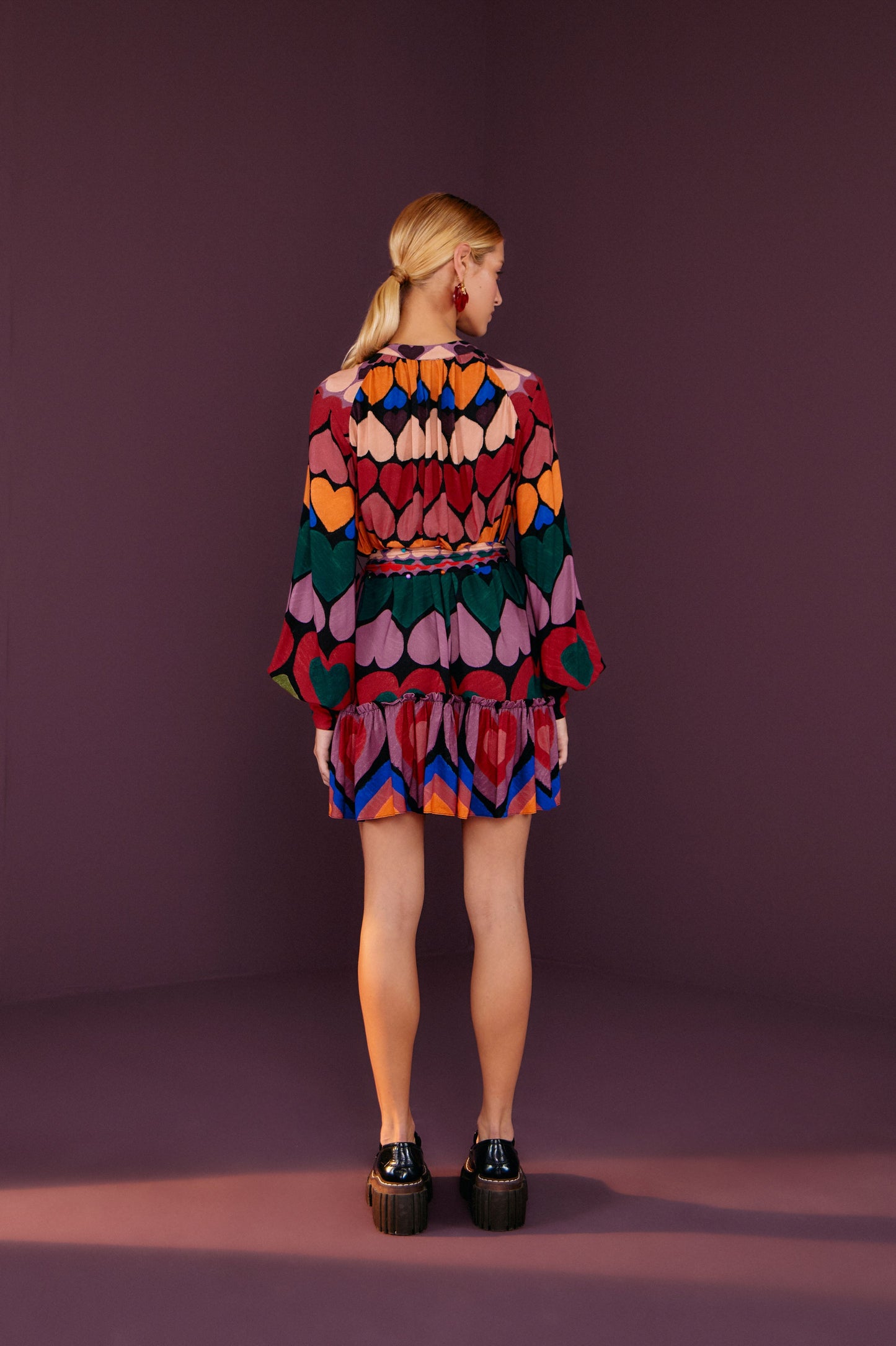 Farm Rio Full Of Hearts Mini Dress