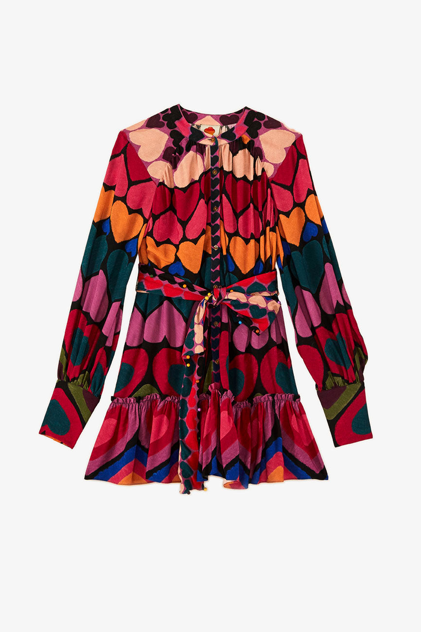Farm Rio Full Of Hearts Mini Dress